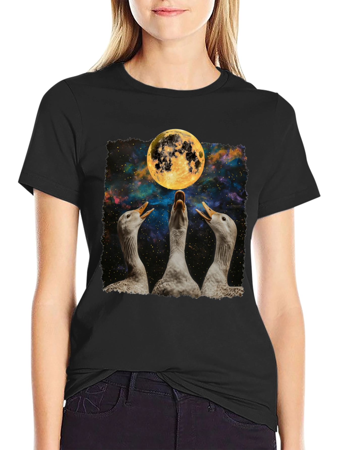 Geese Howling at the Moon Graphic Tee