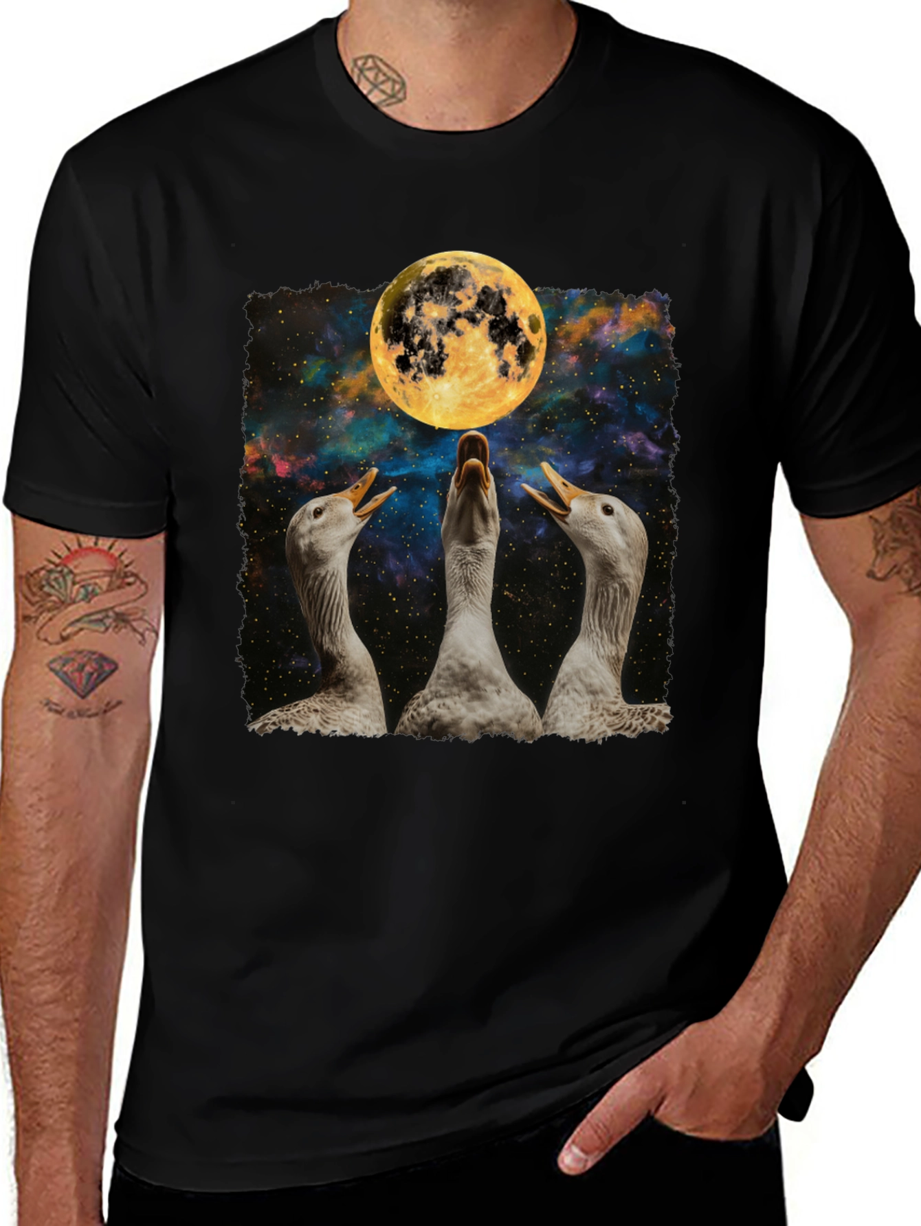 Geese Howling at the Moon Graphic Tee