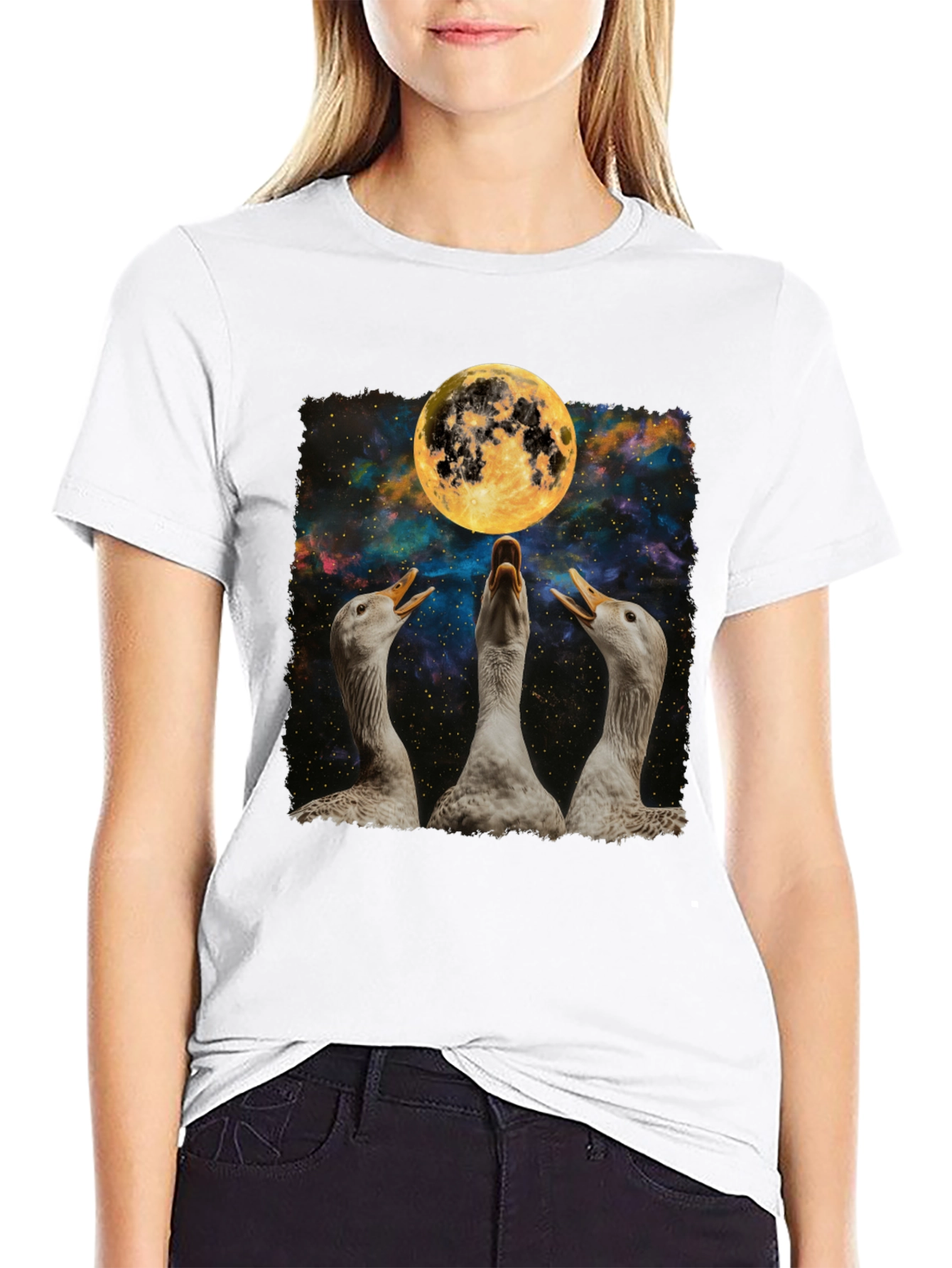Geese Howling at the Moon Graphic Tee