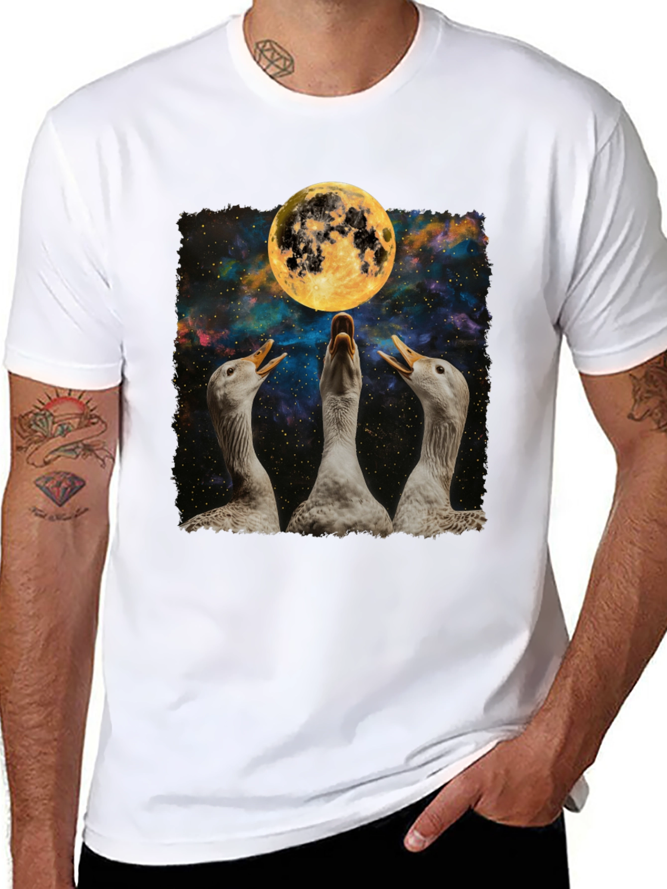 Geese Howling at the Moon Graphic Tee
