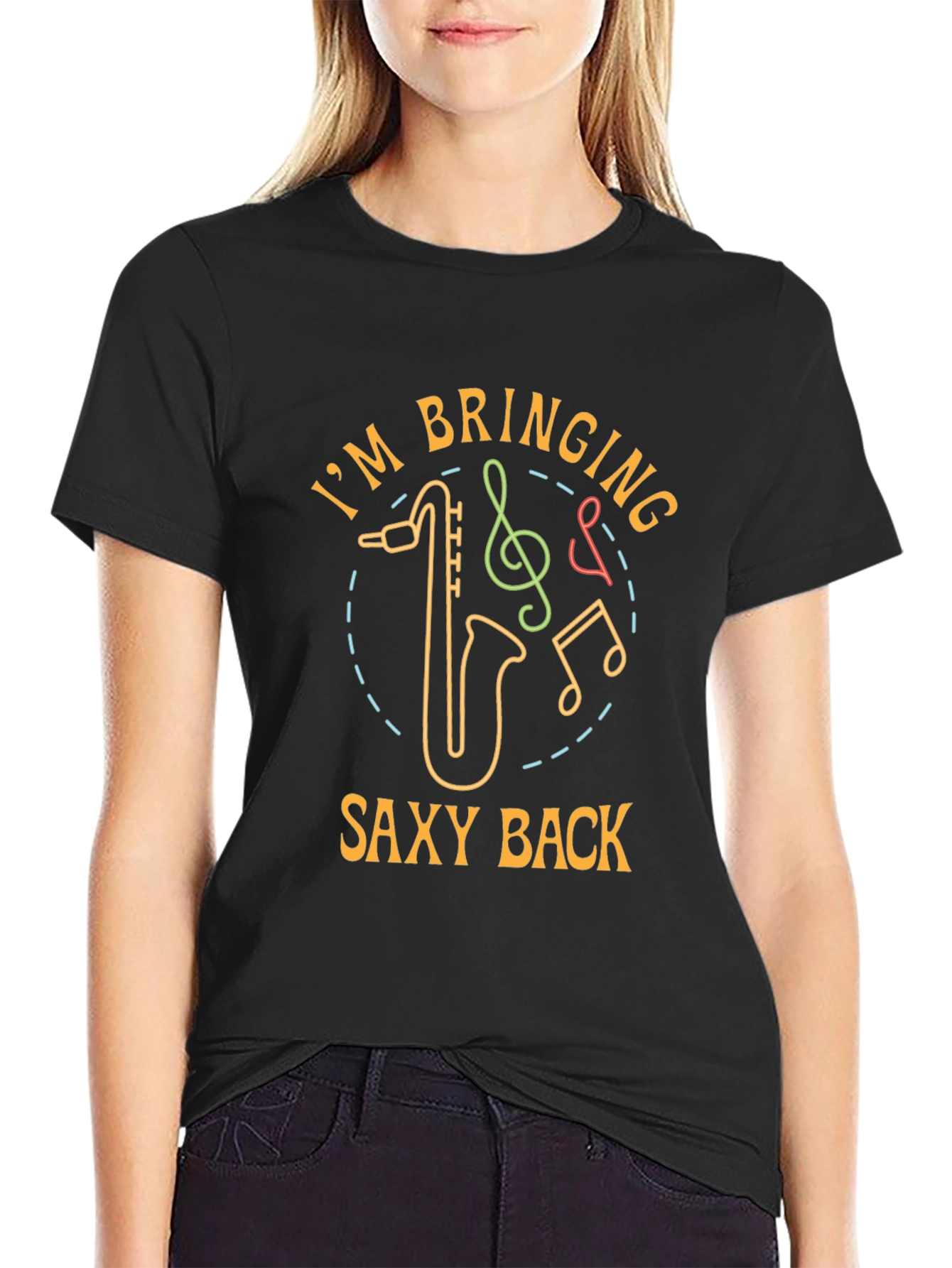 Saxy Back Graphic Tee - Musician T-Shirt
