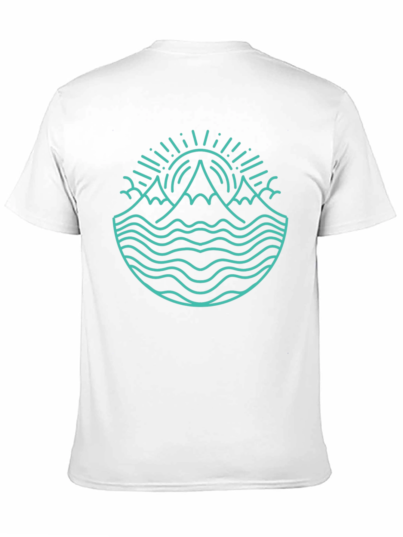 Mountain & Ocean Graphic Tee - Stylish Black T-Shirt