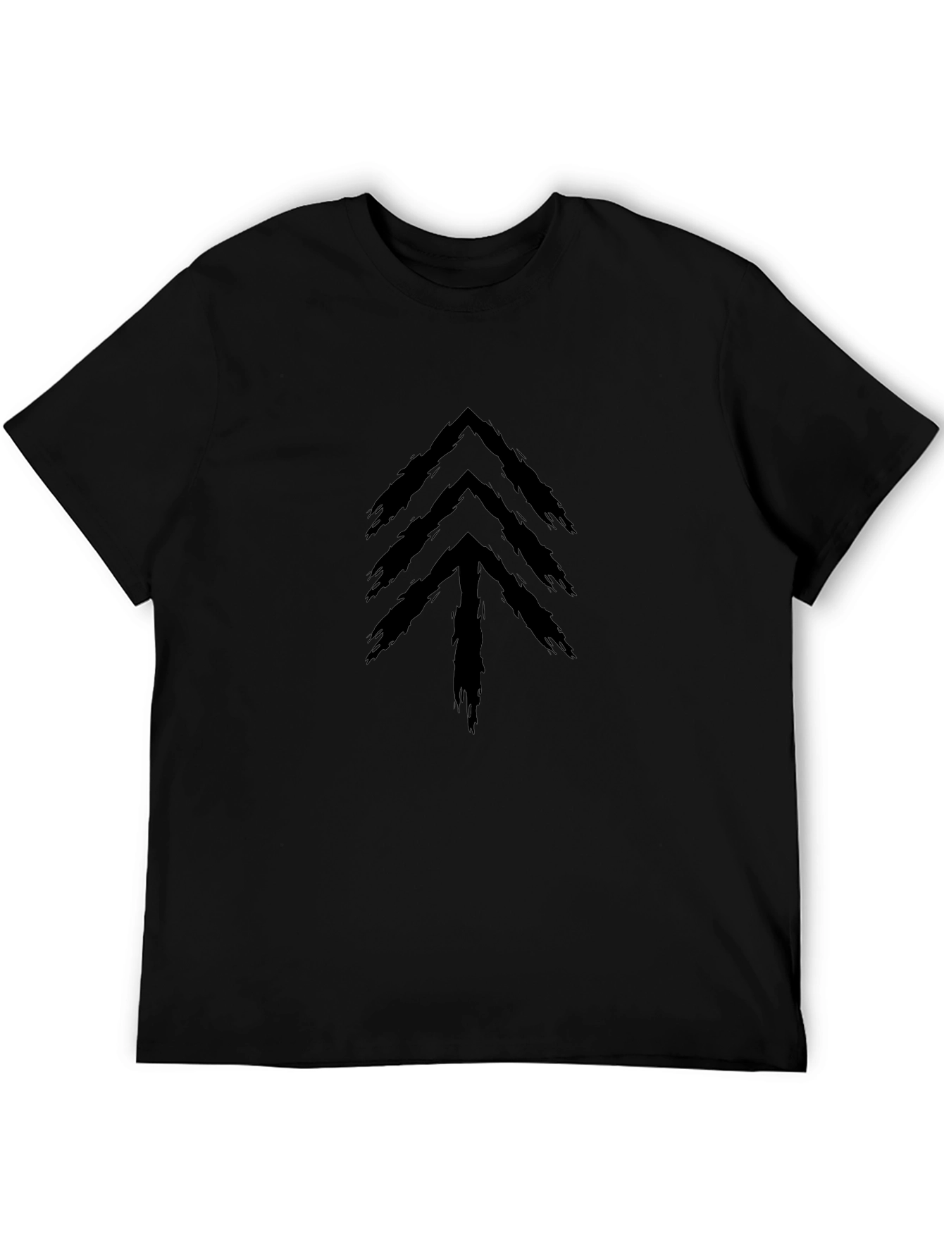 Abstract Arrow Tree Graphic Tee - Black Cotton Blend