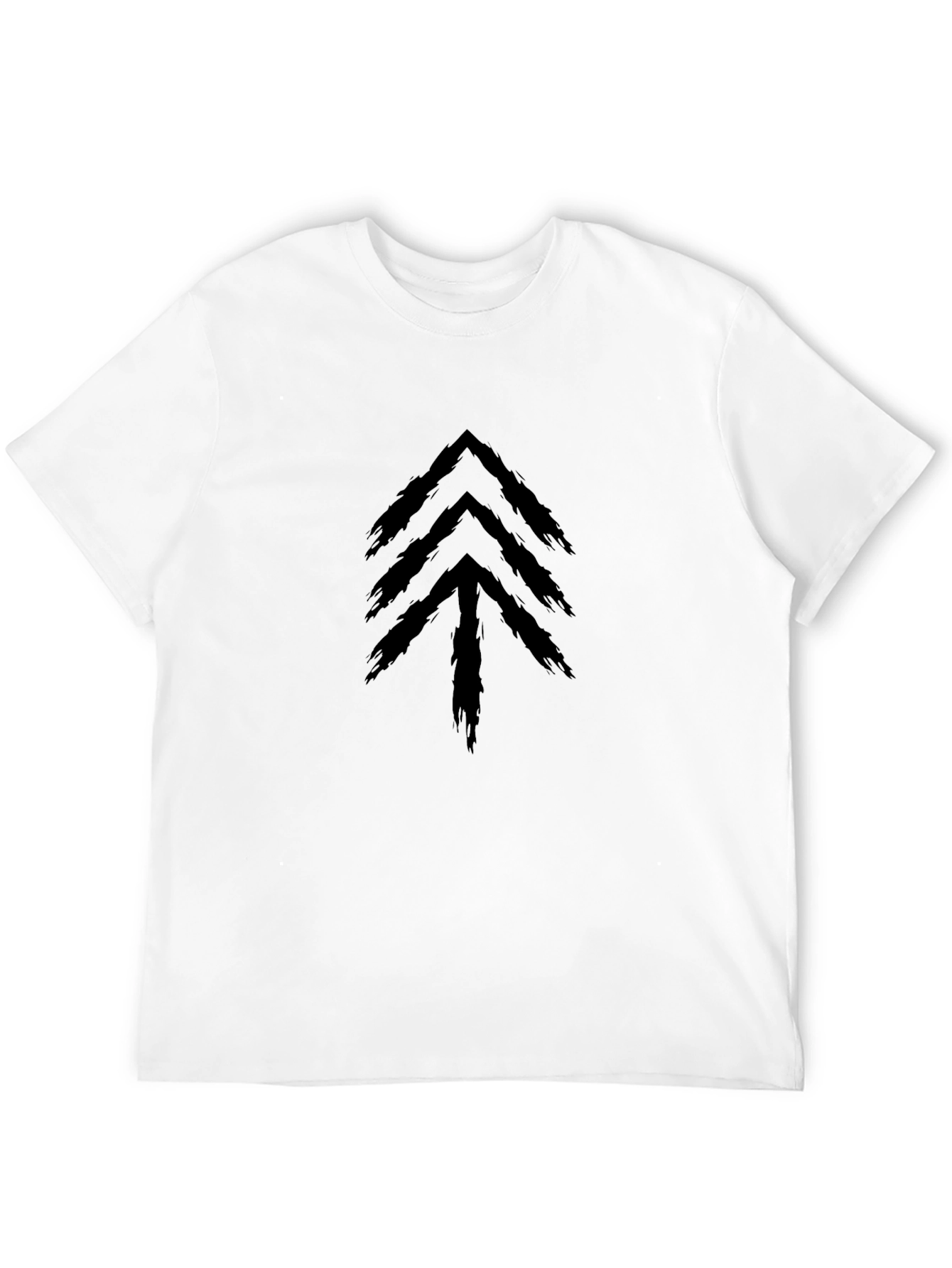 Abstract Arrow Tree Graphic Tee - Black Cotton Blend