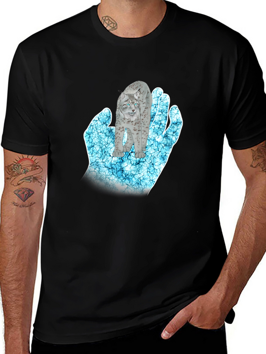 Mystical Lynx Hand Graphic T-Shirt