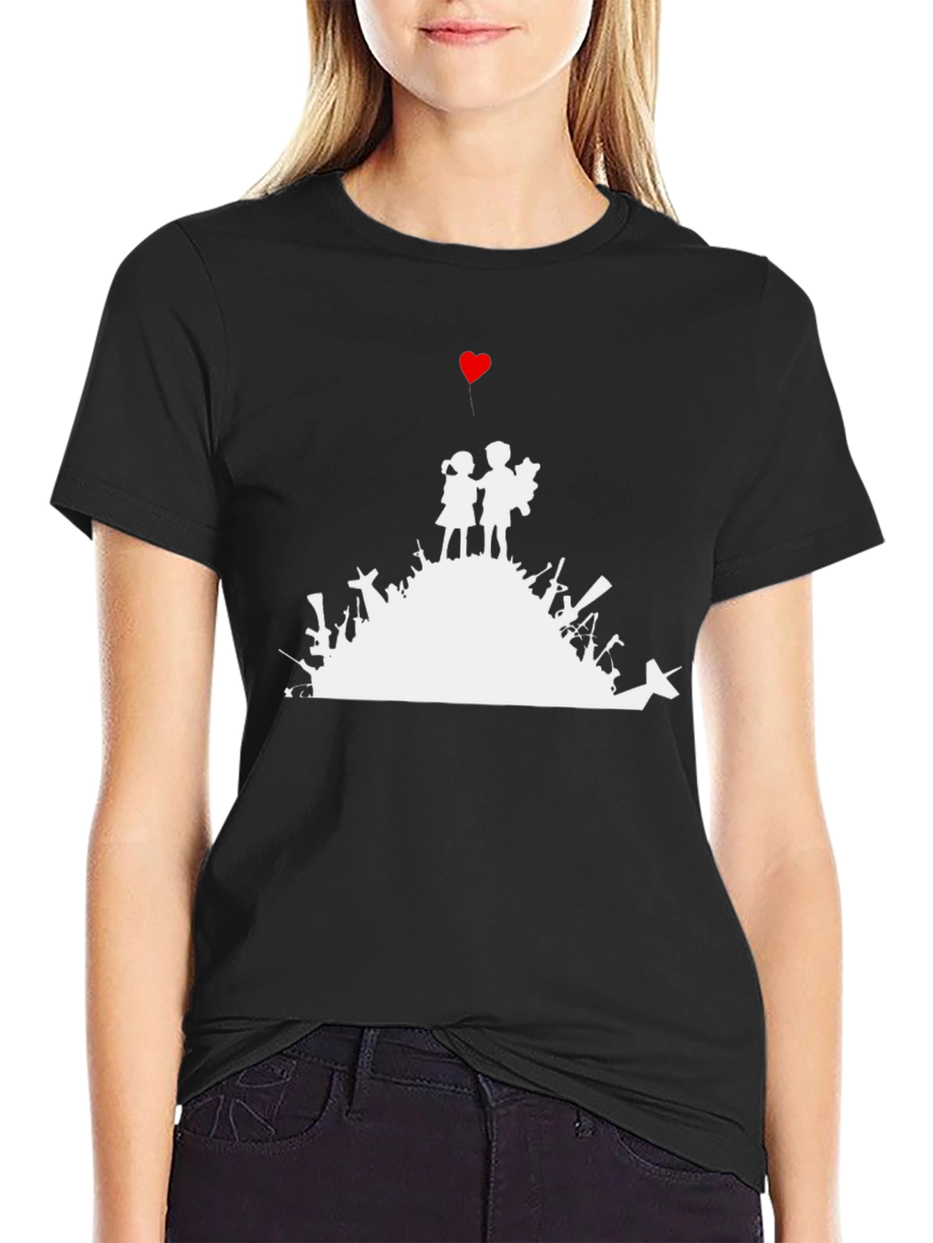 Peace Over War T-Shirt Black Graphic Tee