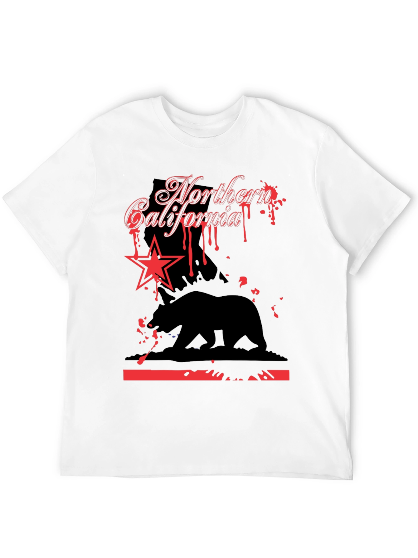 Northern California Bear Star Graphic T-Shirt