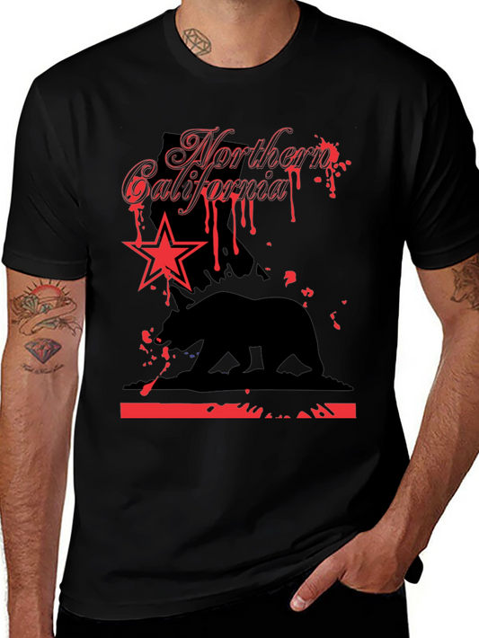 Northern California Bear Star Graphic T-Shirt