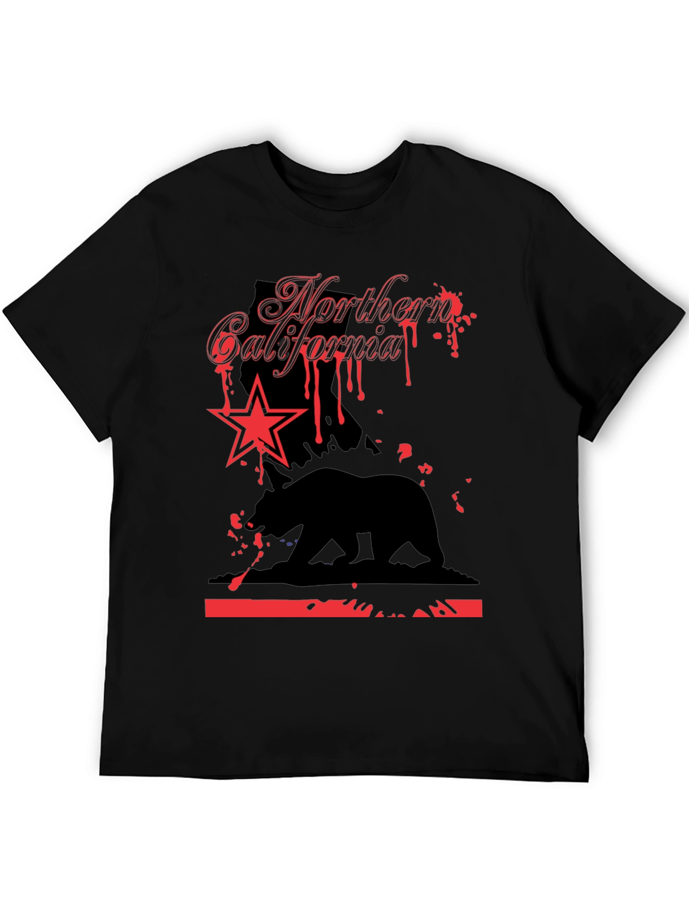 Northern California Bear Star Graphic T-Shirt