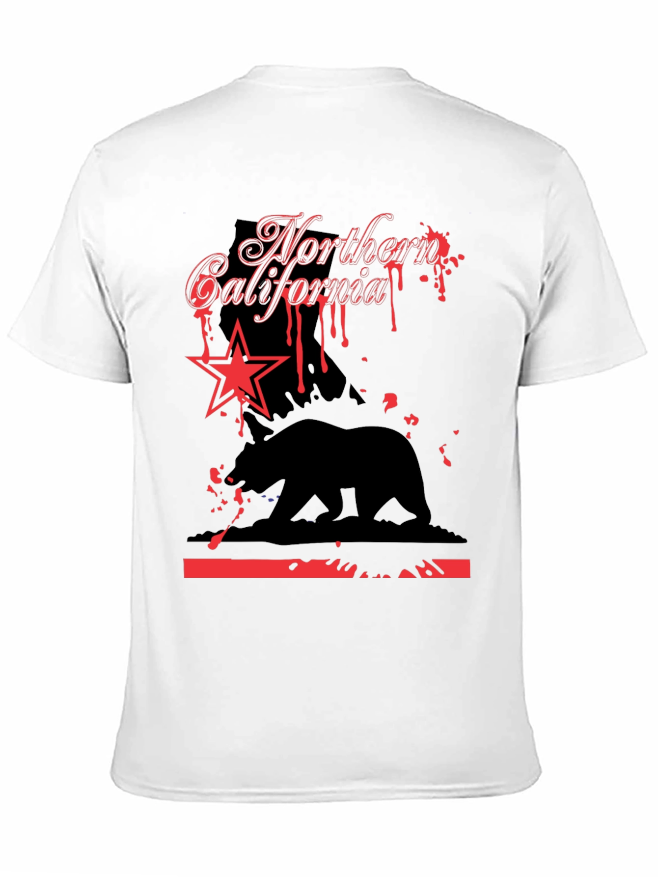 Northern California Bear Star Graphic T-Shirt