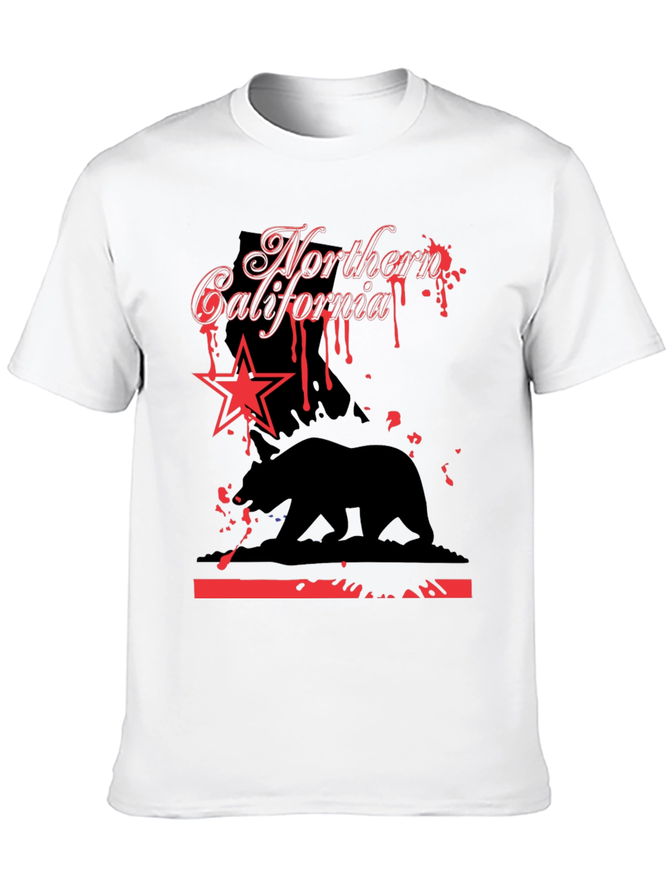 Northern California Bear Star Graphic T-Shirt