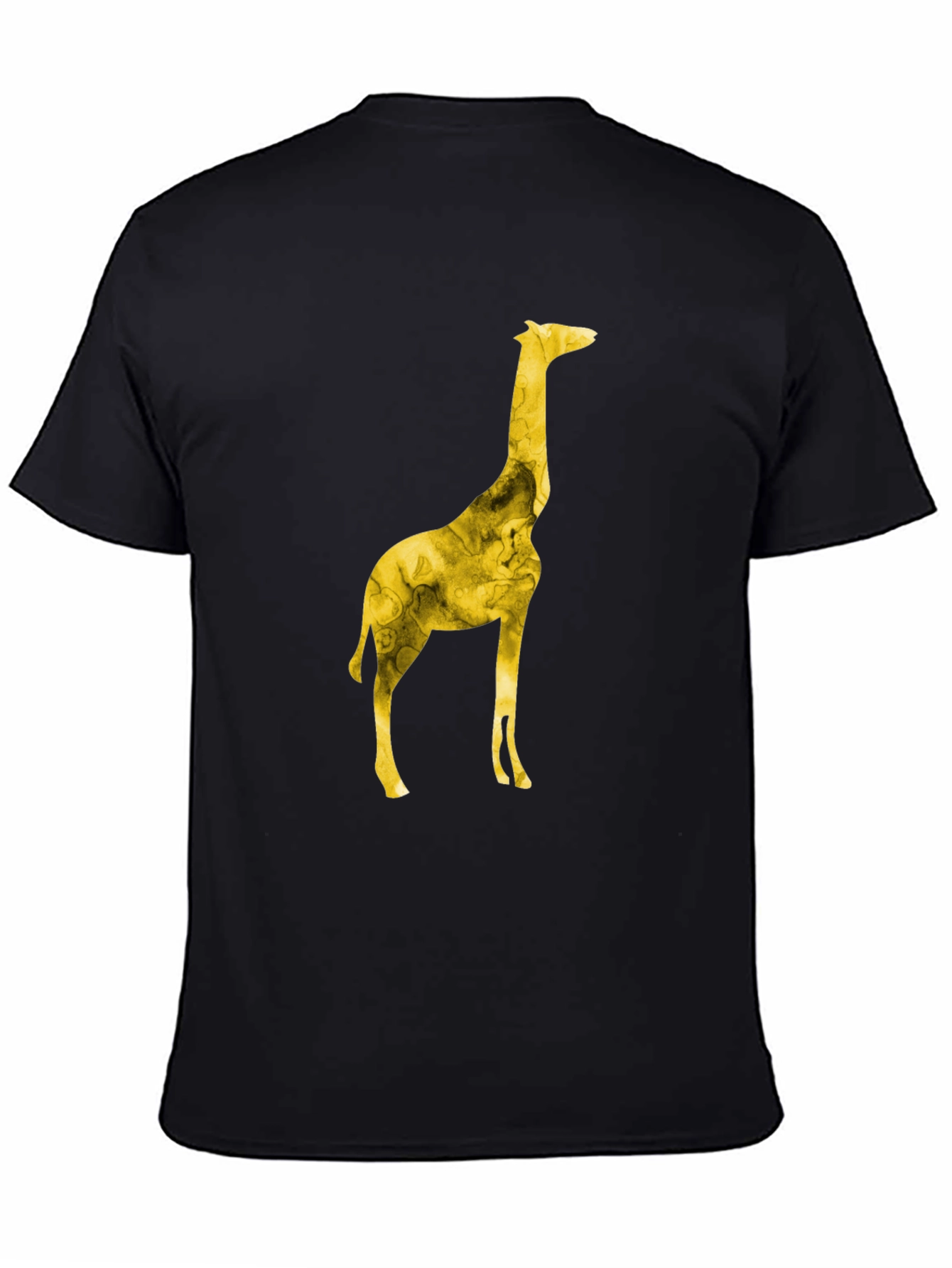 Giraffe Print Mens Black T-Shirt