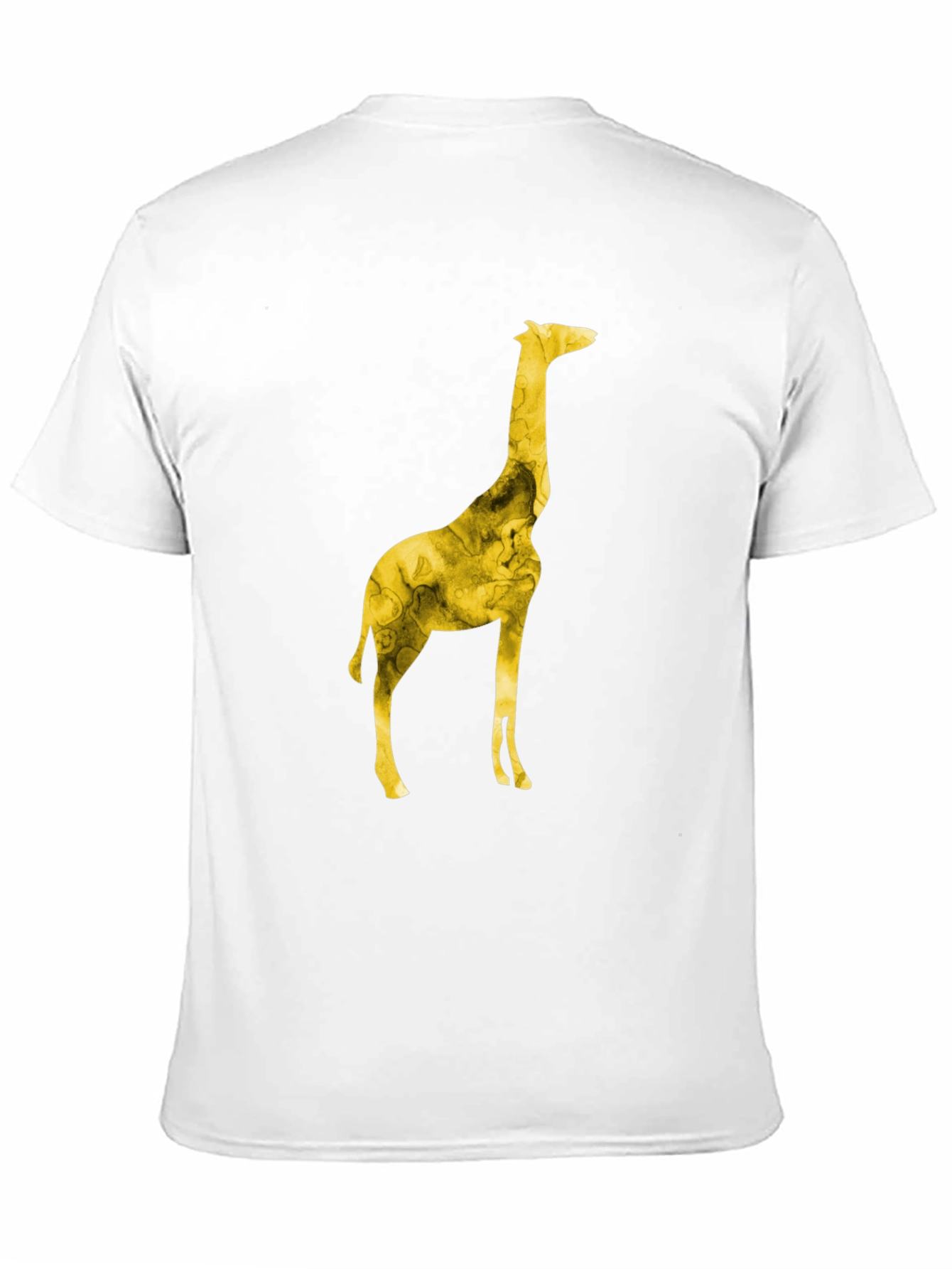 Giraffe Print Mens Black T-Shirt