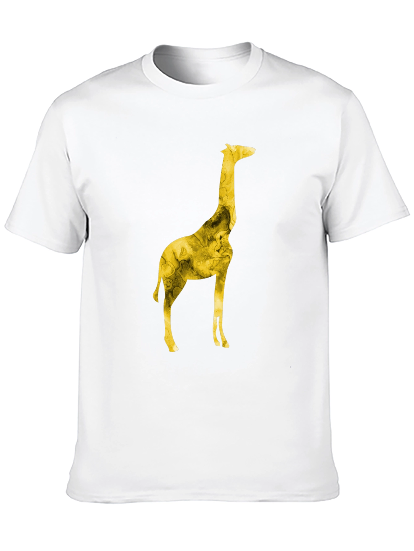 Giraffe Print Mens Black T-Shirt