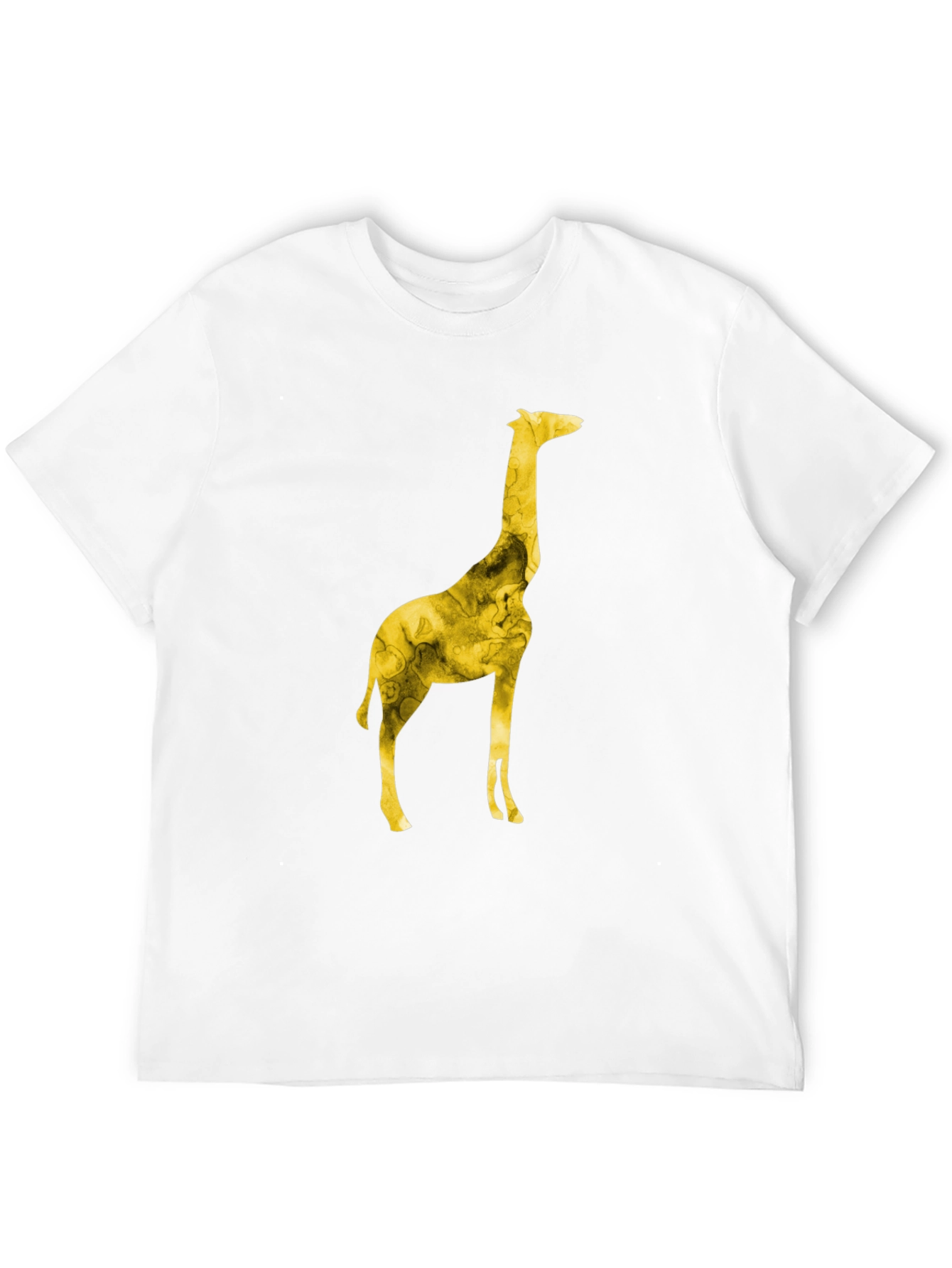 Giraffe Print Mens Black T-Shirt