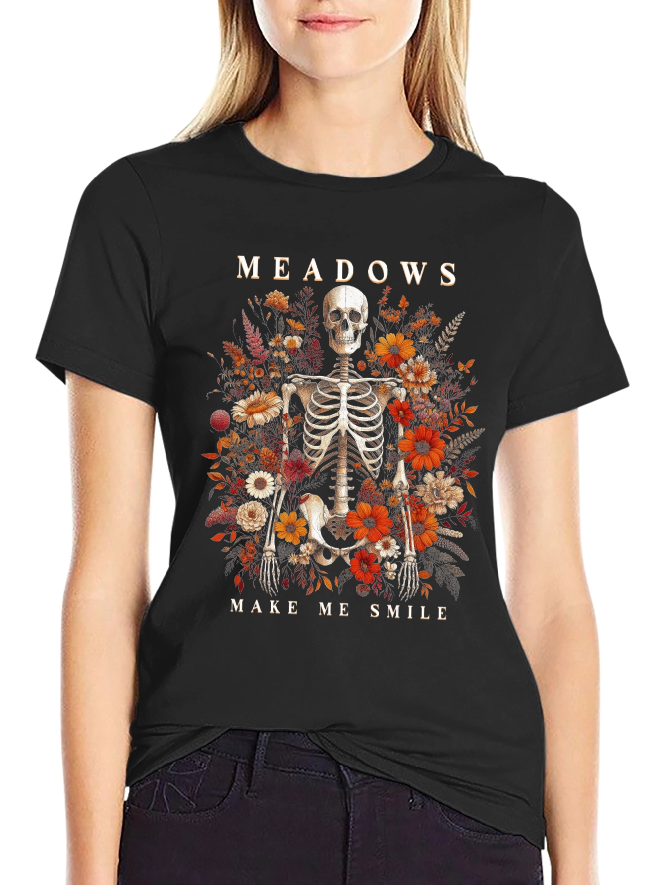 Meadows Skeleton Floral Graphic Tee