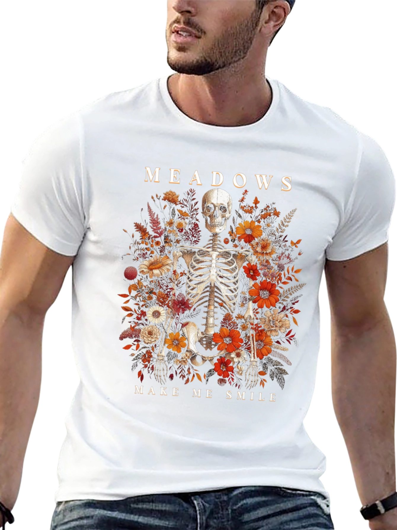 Meadows Skeleton Floral Graphic Tee