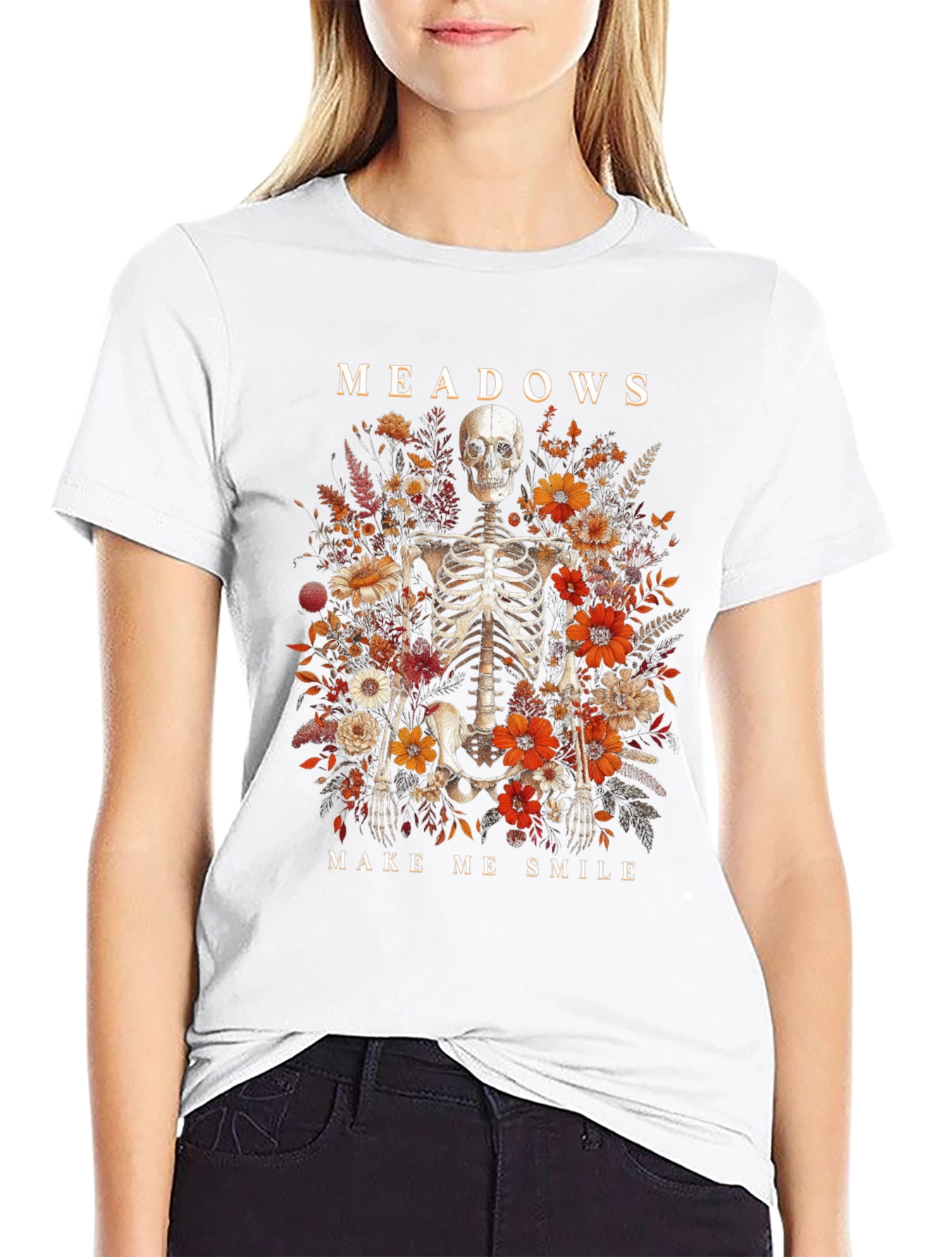 Meadows Skeleton Floral Graphic Tee