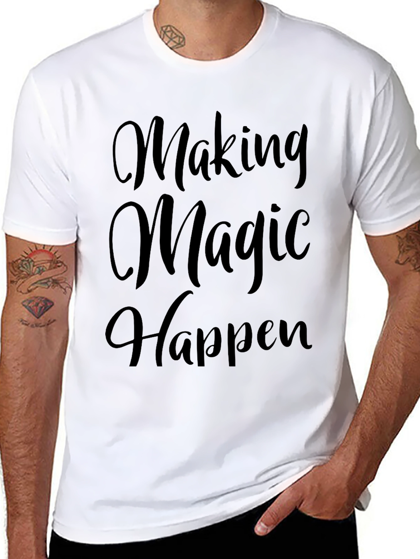 Making Magic Happen Black Graphic T-Shirt