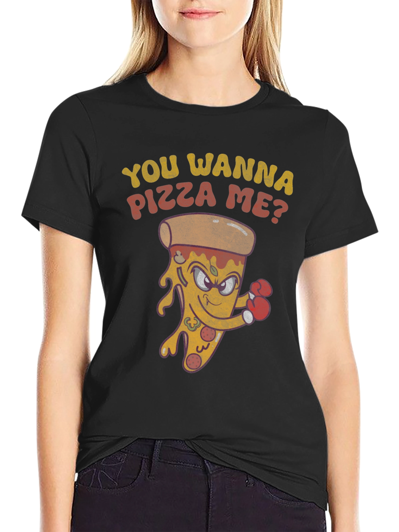 Funny Pizza Boxer Graphic T-Shirt