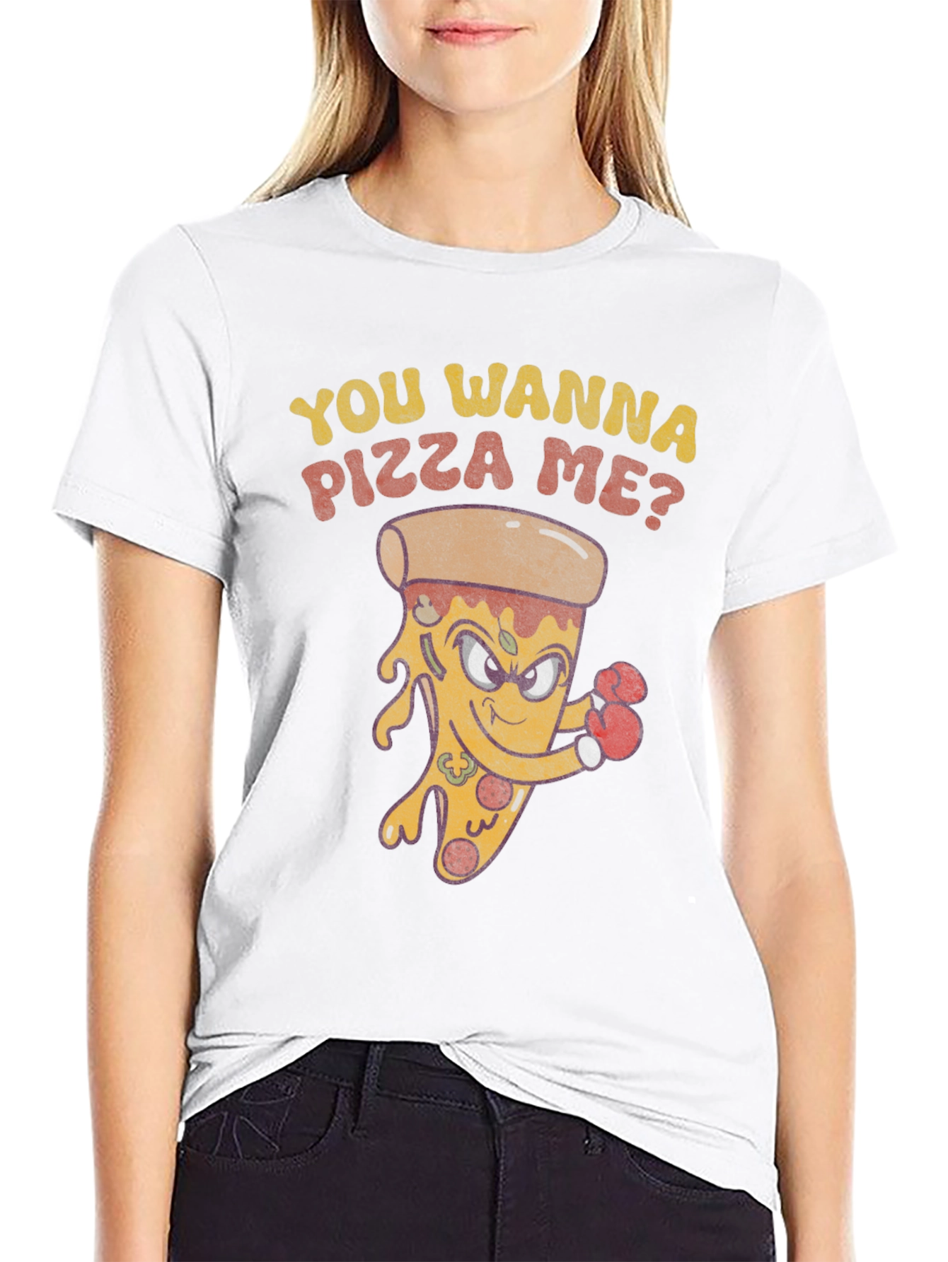 Funny Pizza Boxer Graphic T-Shirt