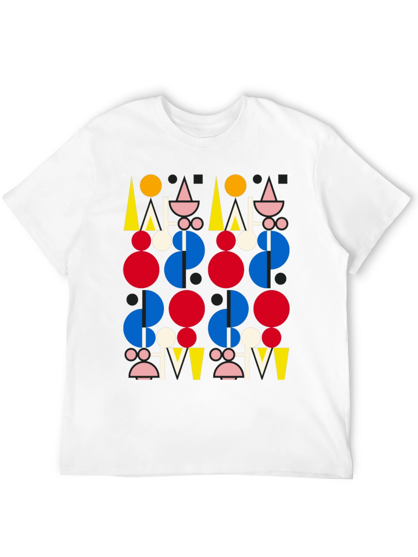 Abstract Geometric Pattern Black T-Shirt