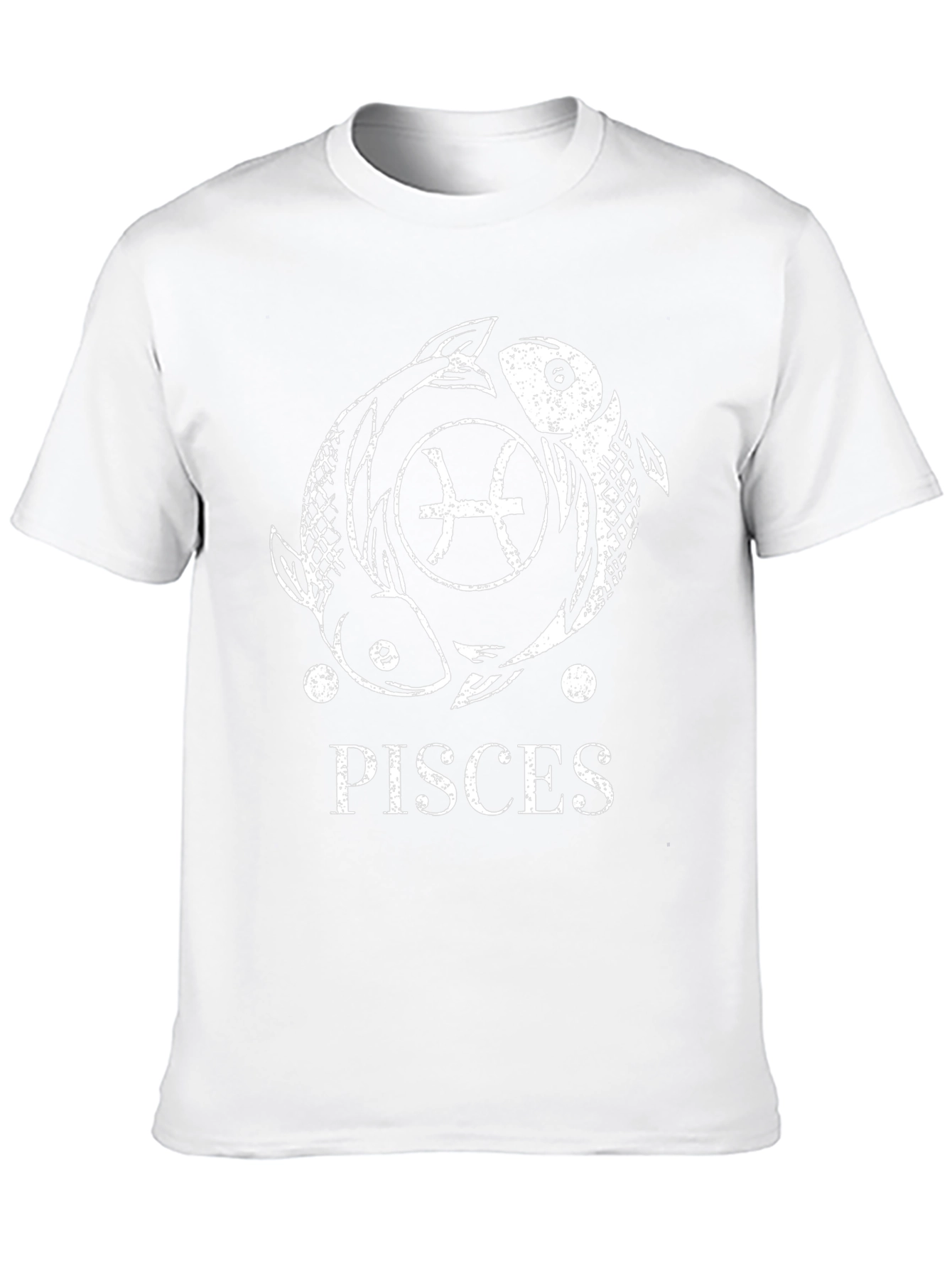 Pisces Zodiac Sign T-Shirt - Black Cotton Tee
