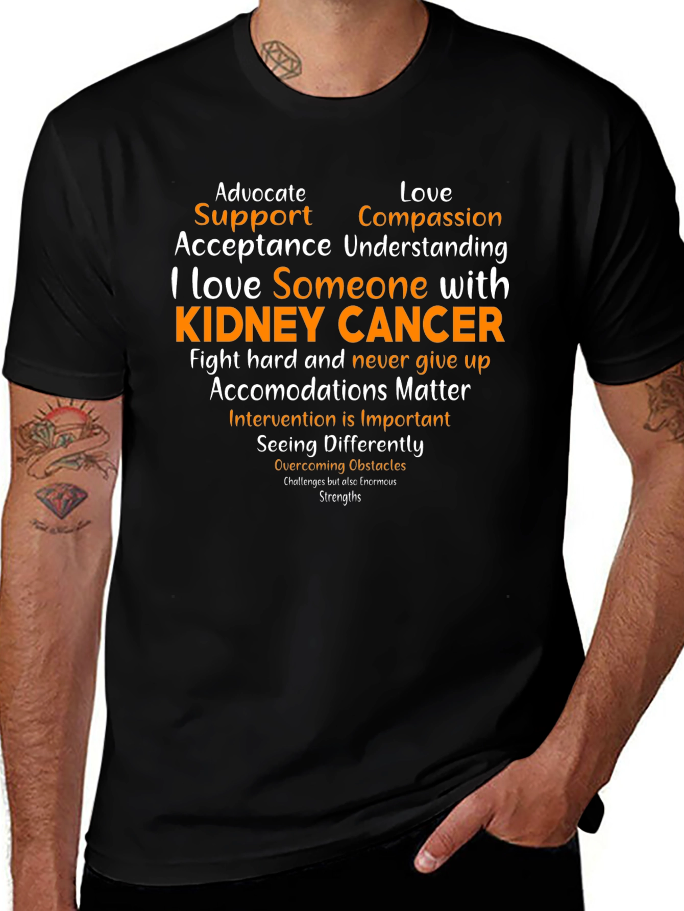 Kidney Cancer Awareness T-Shirt - Support & Love