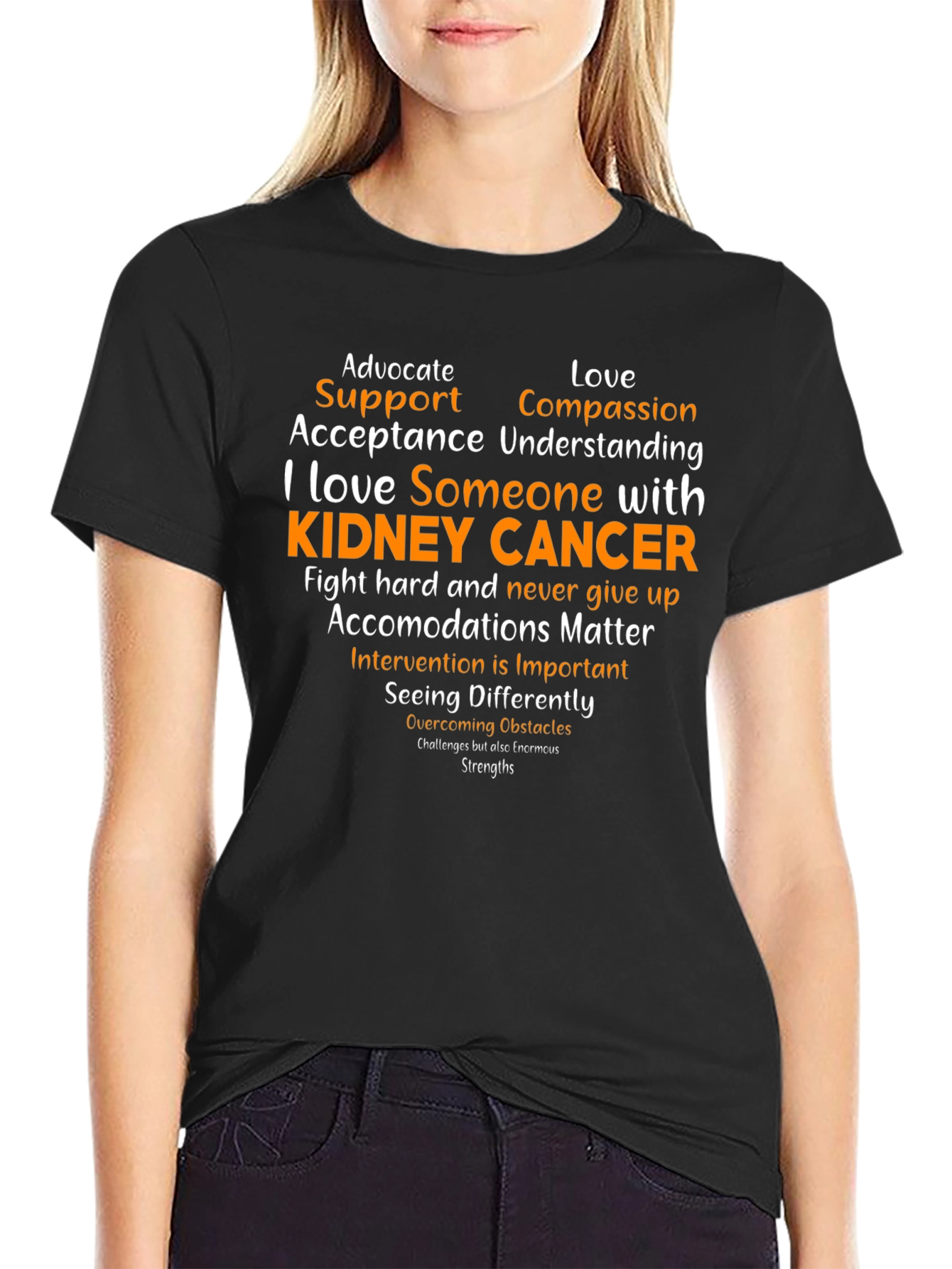 Kidney Cancer Awareness T-Shirt - Support & Love