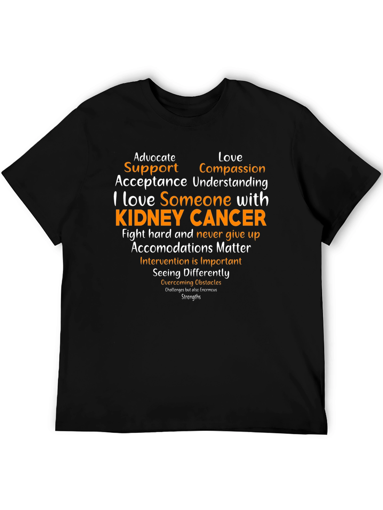 Kidney Cancer Awareness T-Shirt - Support & Love
