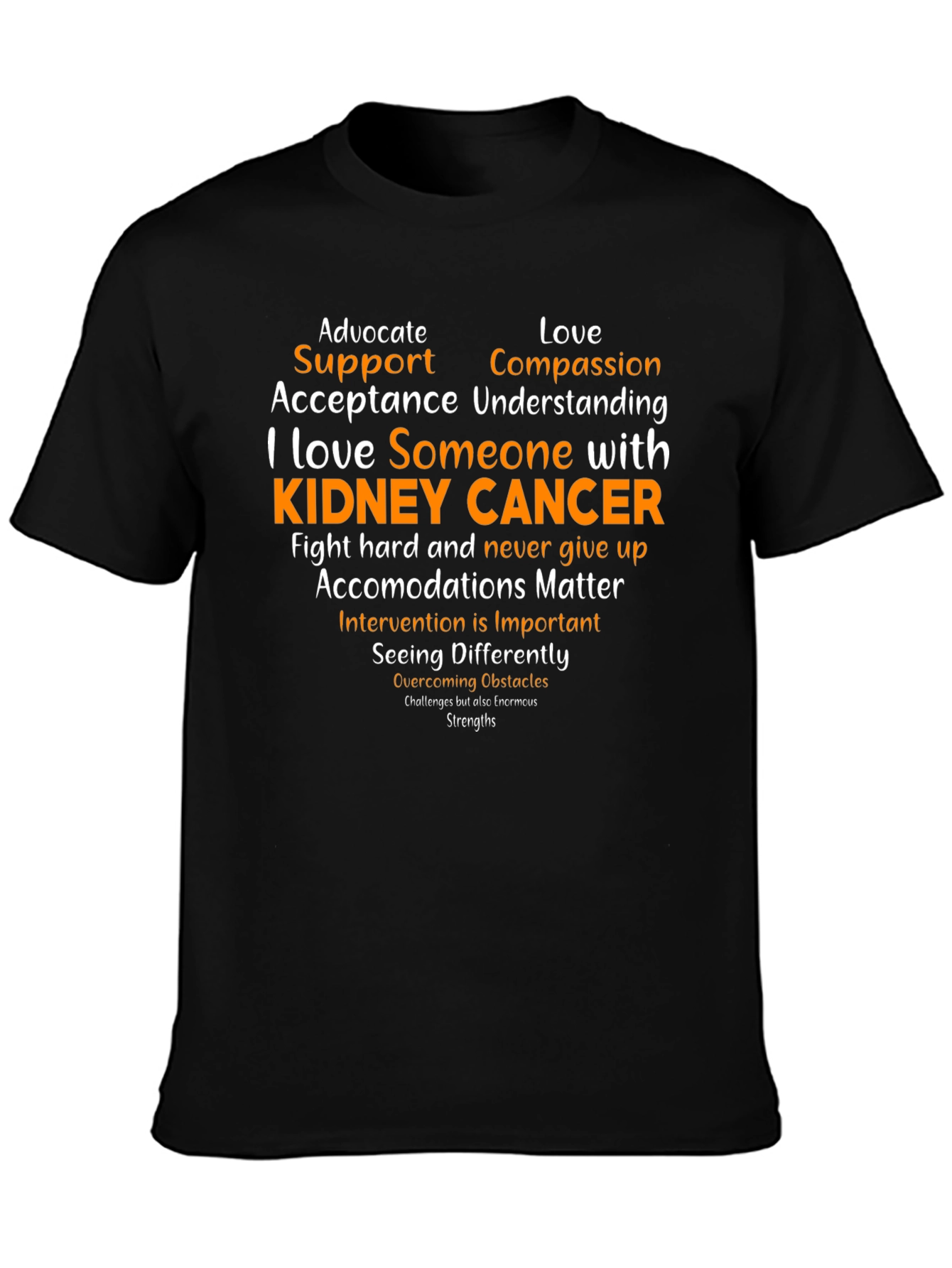 Kidney Cancer Awareness T-Shirt - Support & Love