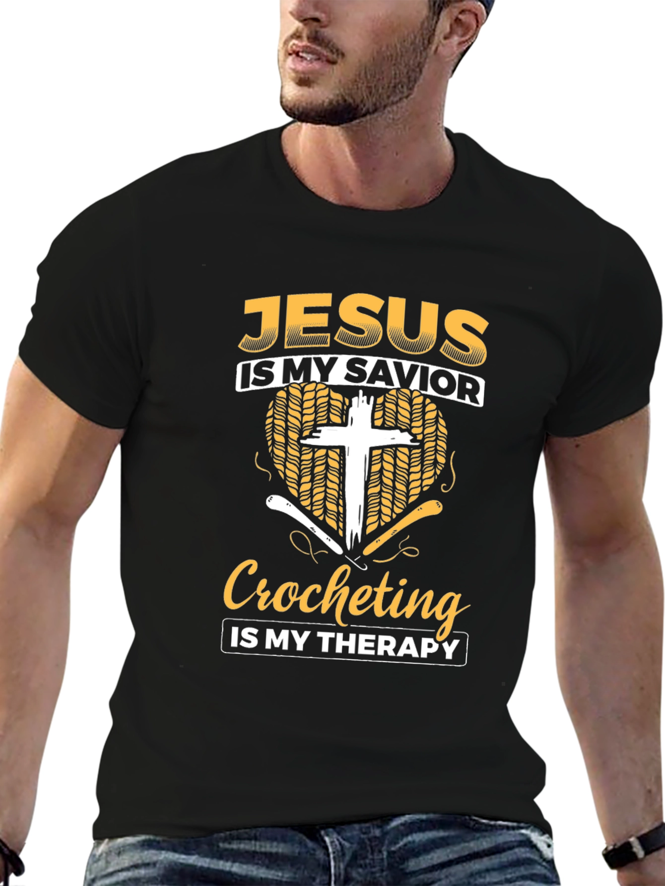 Jesus is My Savior Crocheting Therapy T-Shirt