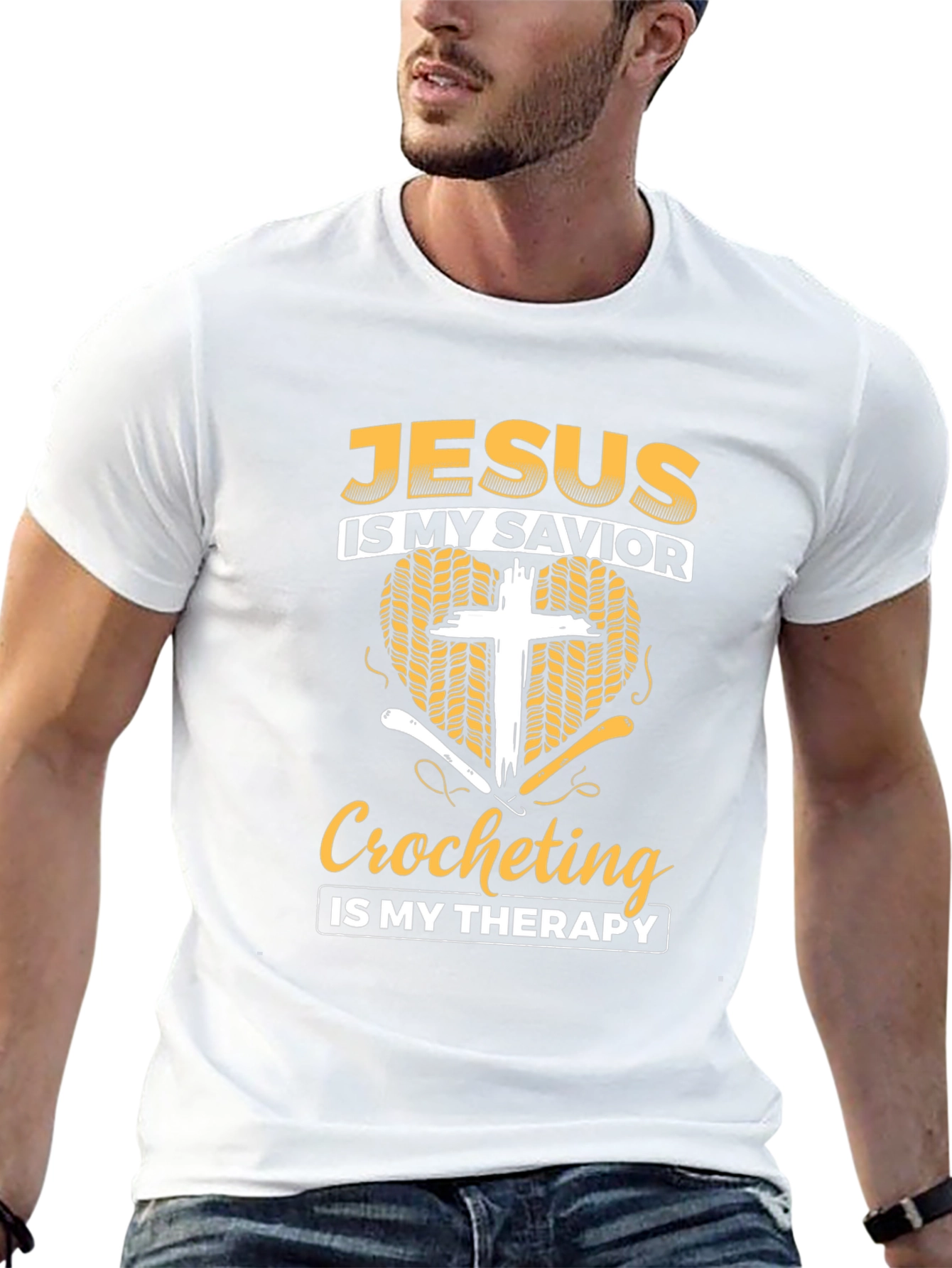 Jesus is My Savior Crocheting Therapy T-Shirt