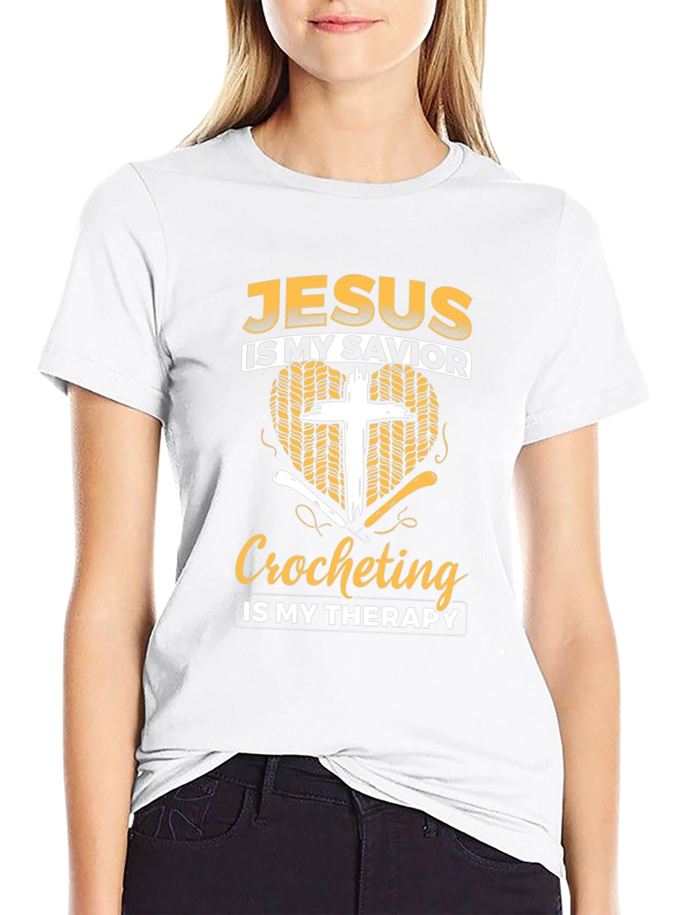 Jesus is My Savior Crocheting Therapy T-Shirt