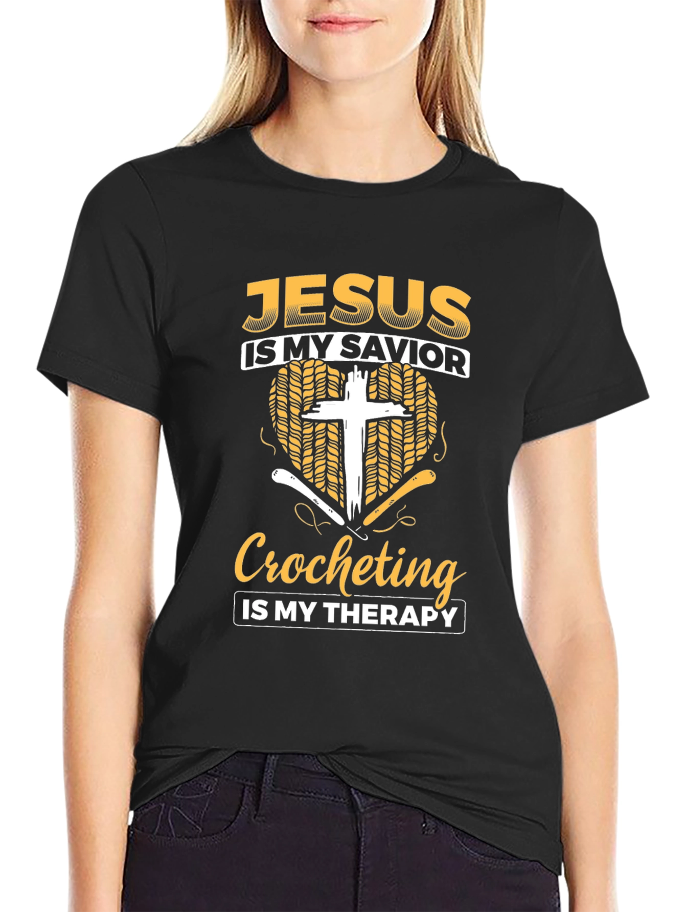 Jesus is My Savior Crocheting Therapy T-Shirt