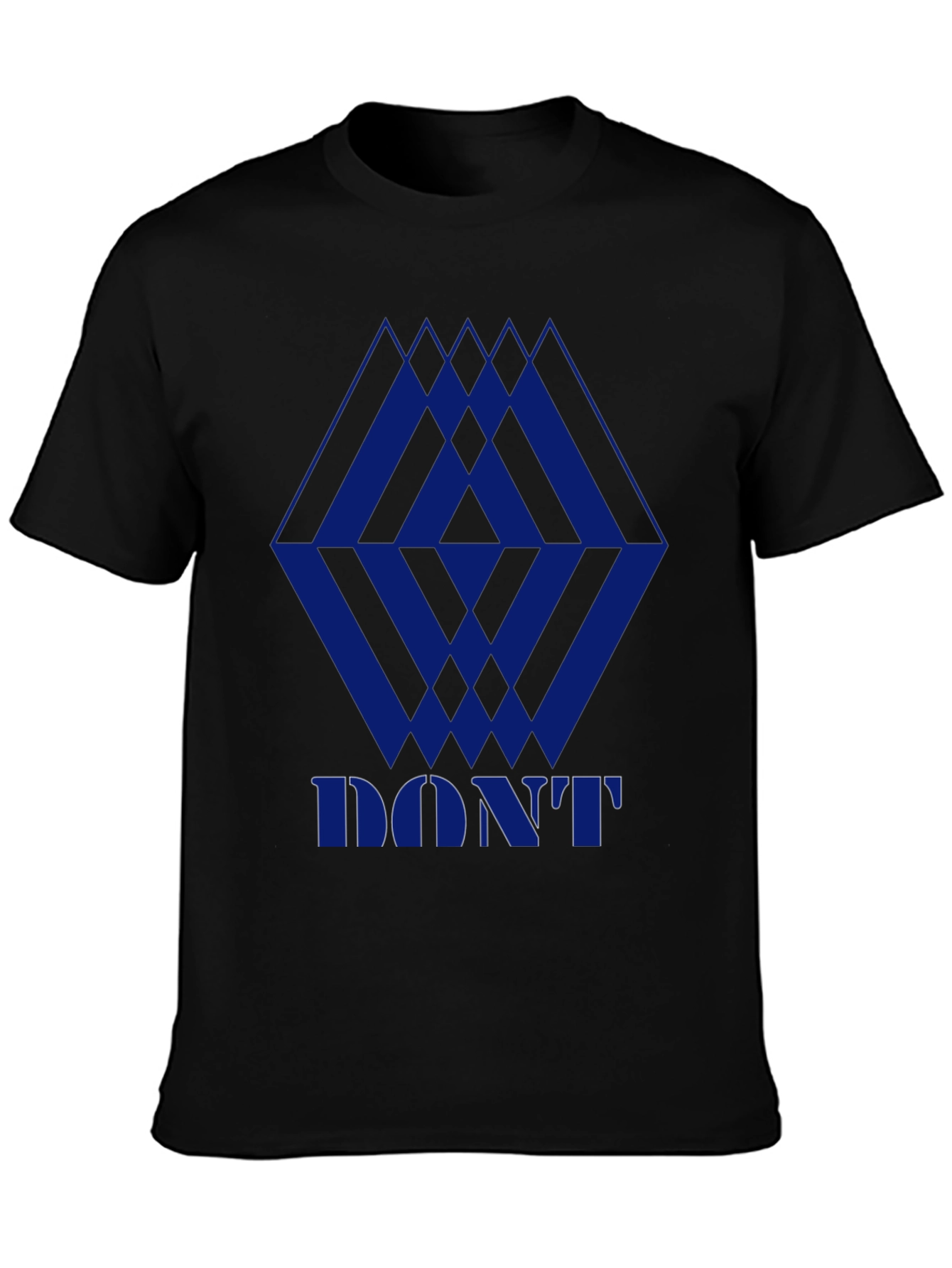 Geometric Print Mens Black Graphic Tee