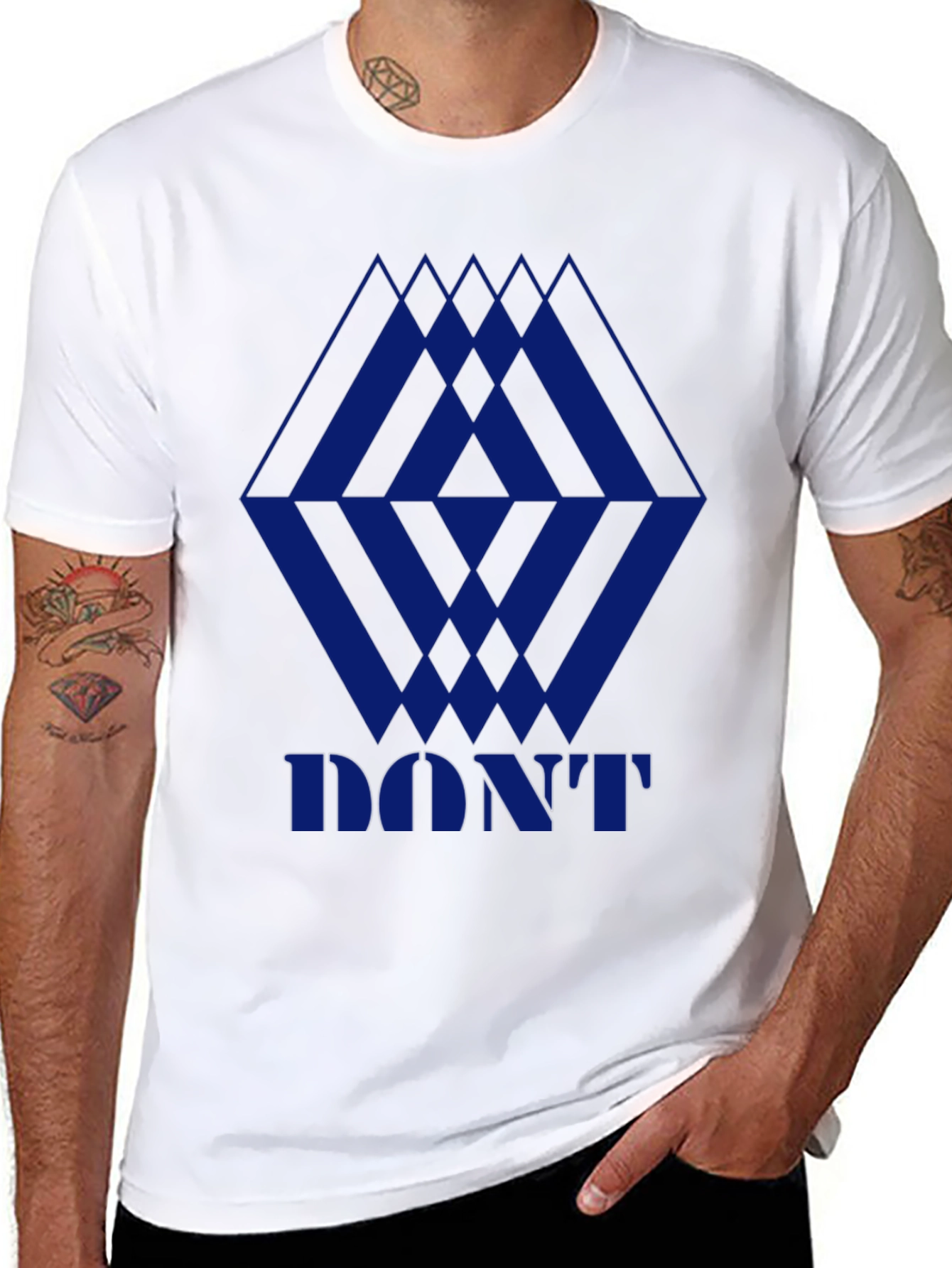 Geometric Print Mens Black Graphic Tee