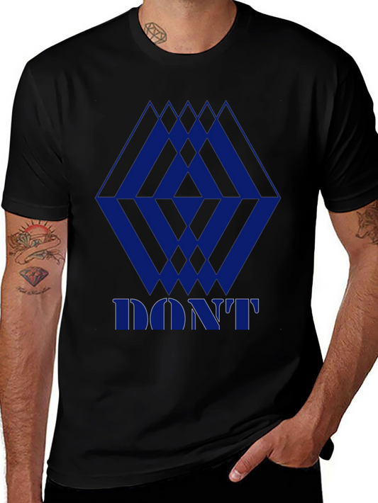 Geometric Print Mens Black Graphic Tee