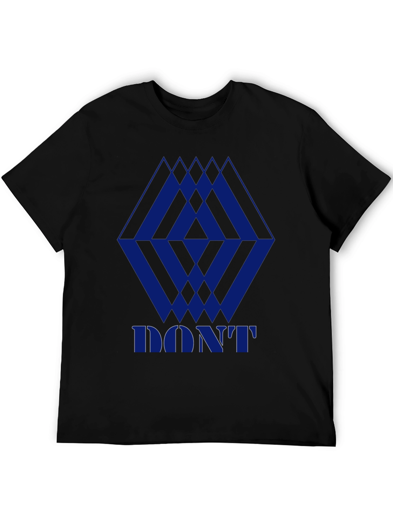Geometric Print Mens Black Graphic Tee