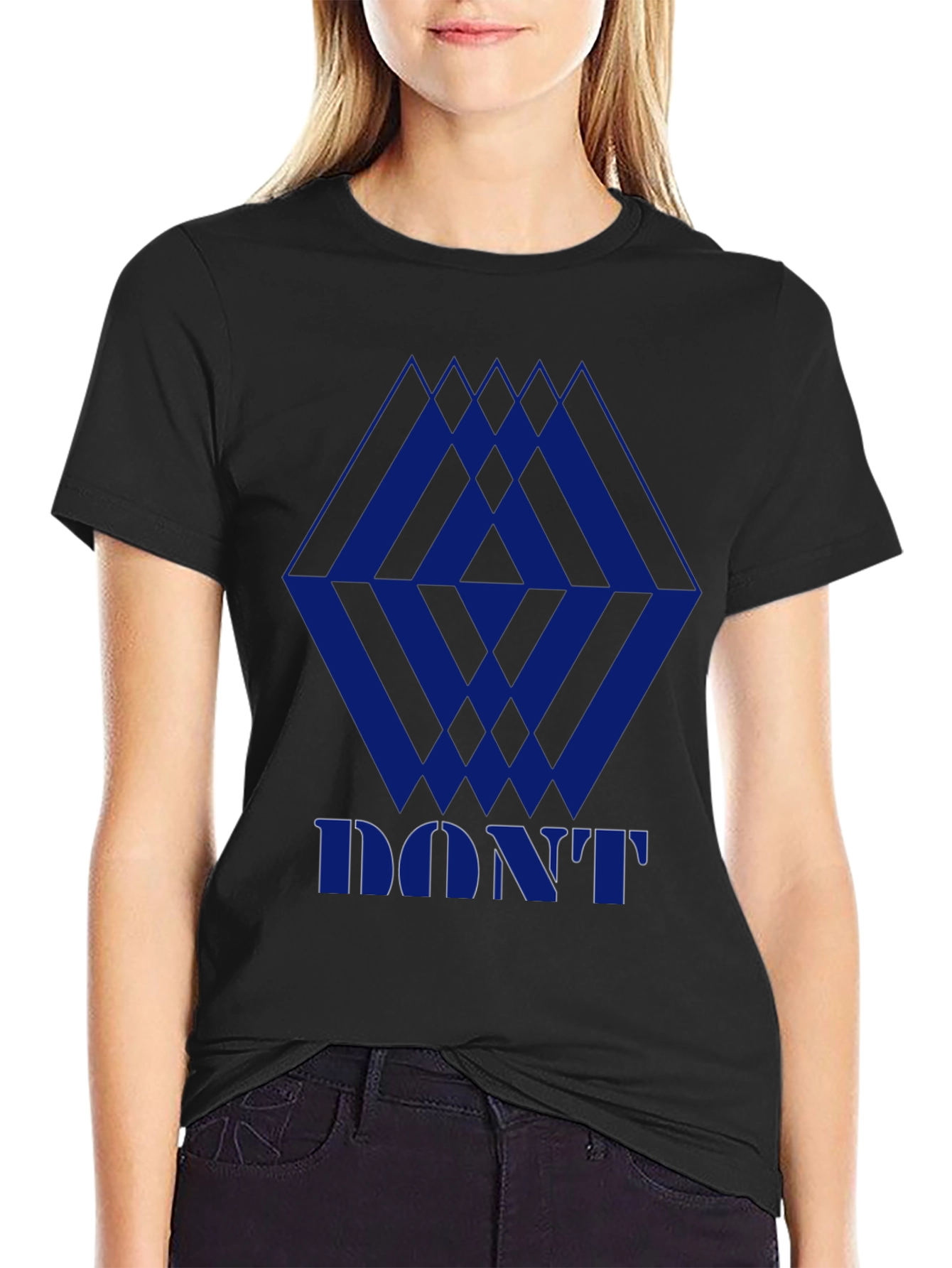 Geometric Print Mens Black Graphic Tee