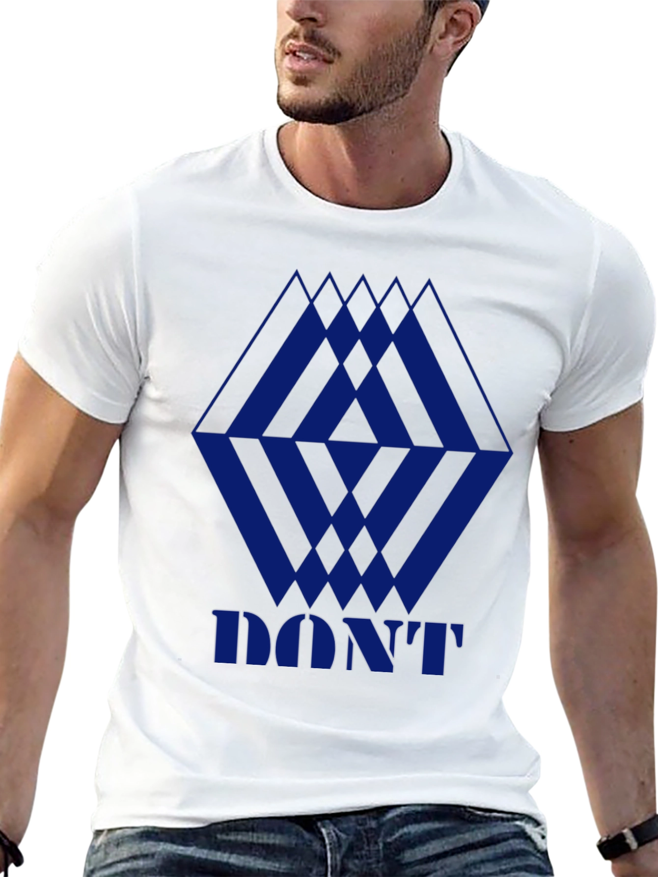 Geometric Print Mens Black Graphic Tee