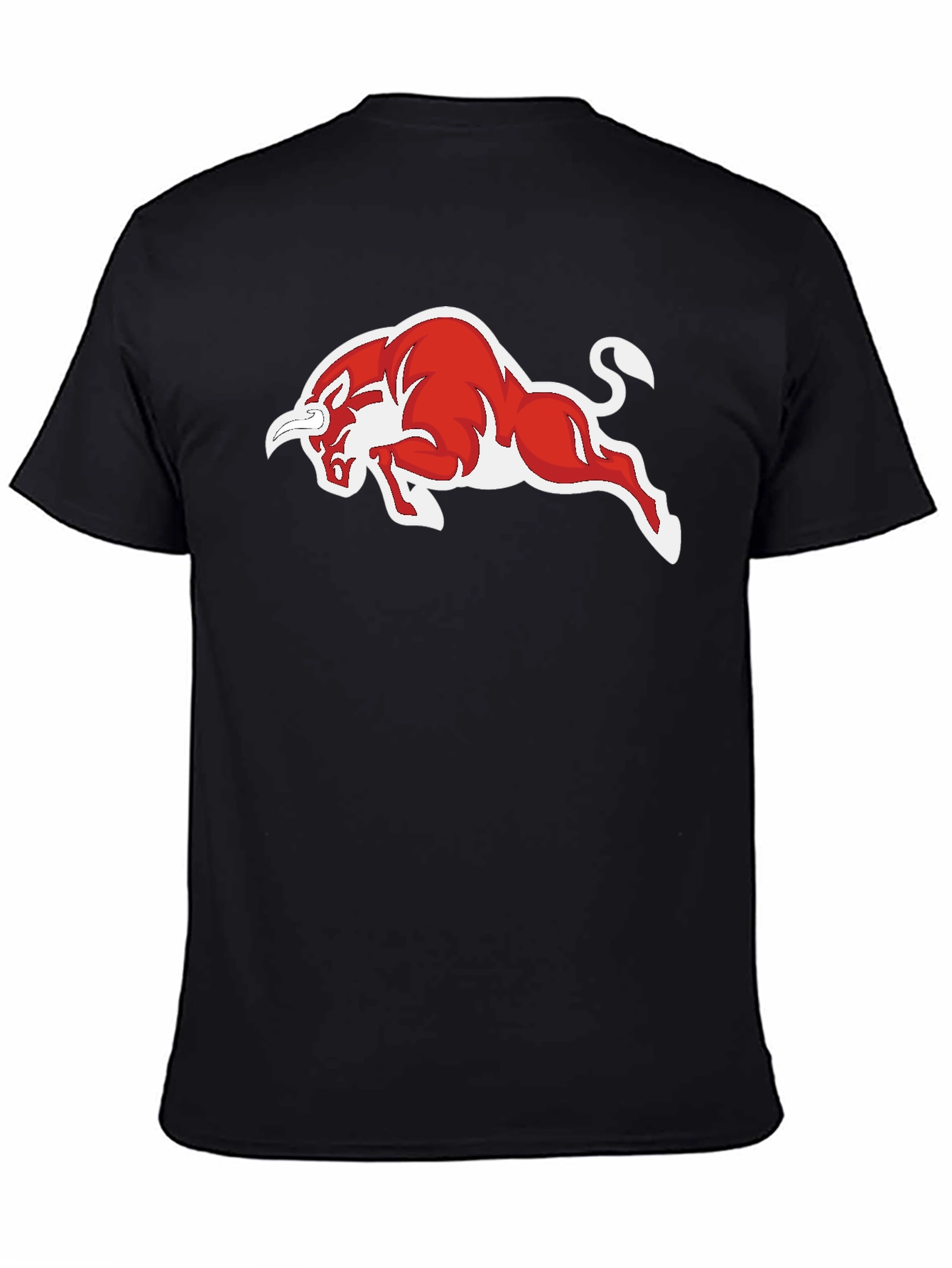 Black T-Shirt with Red Bull Graphic