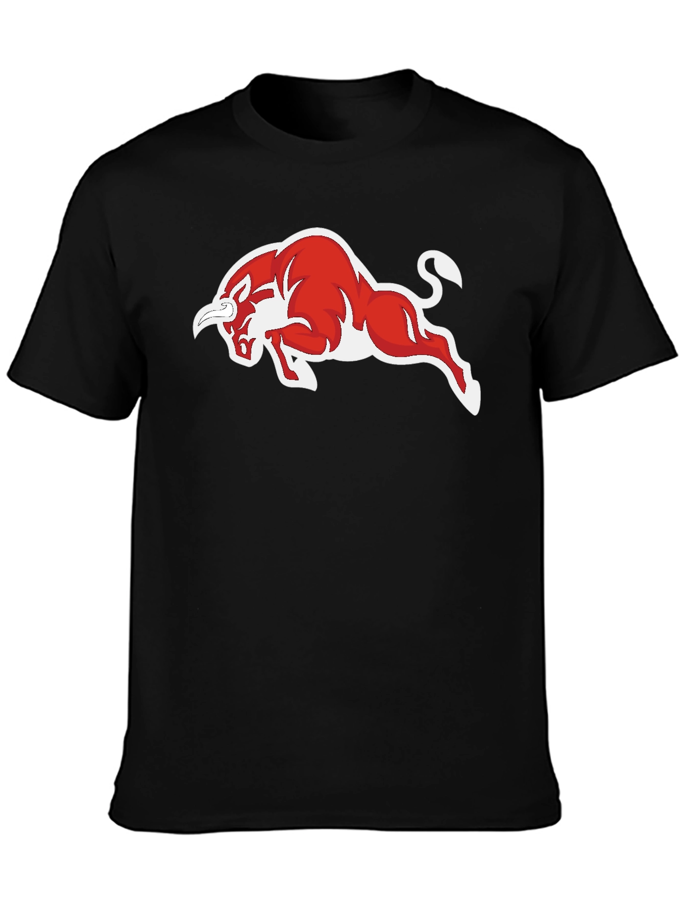 Black T-Shirt with Red Bull Graphic