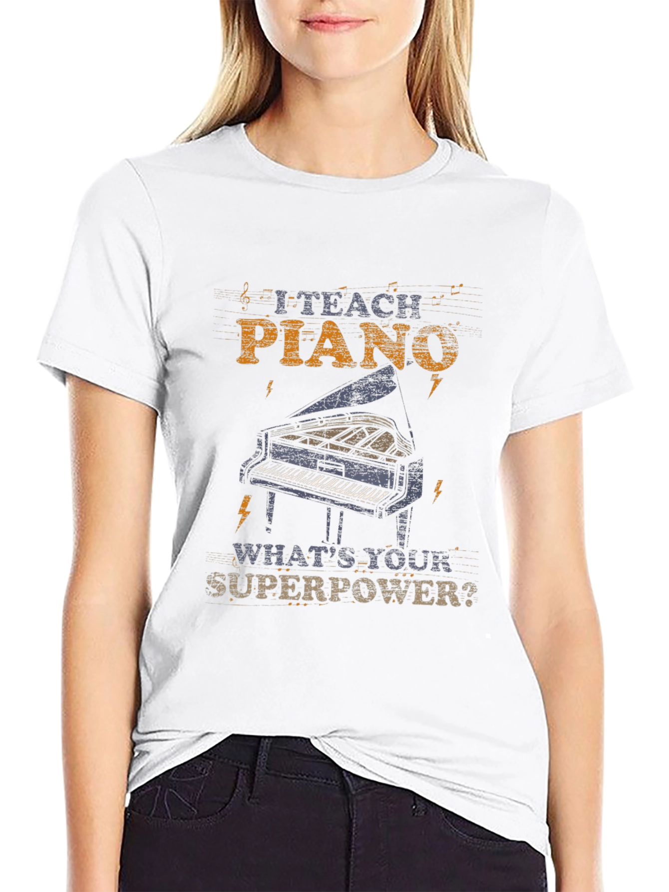 I Teach Piano Whats Your Superpower? T-Shirt