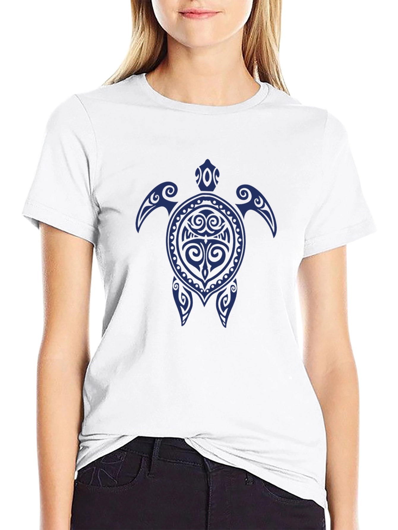 Tribal Turtle Graphic Tee - Soft Cotton Blend