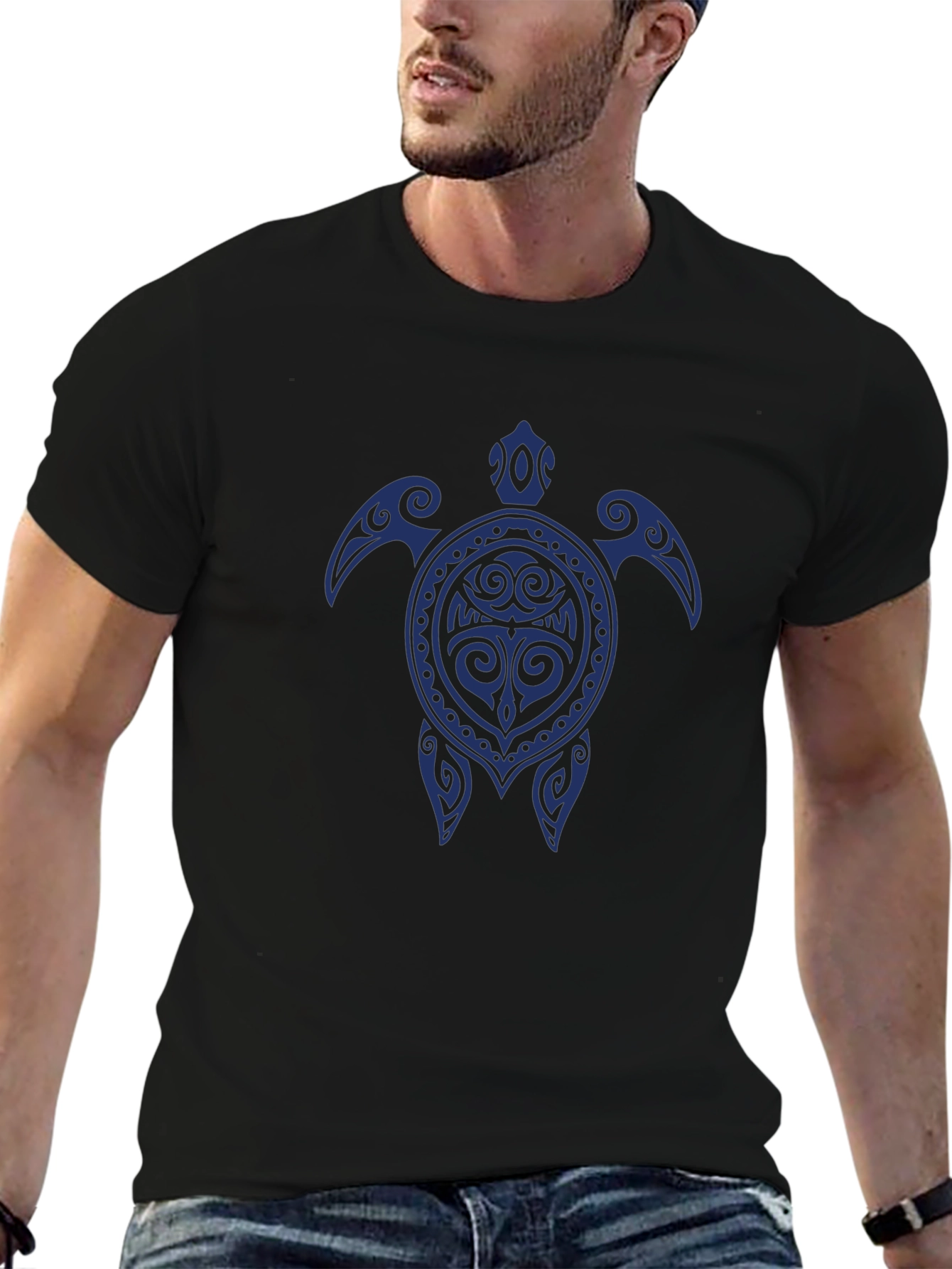Tribal Turtle Graphic Tee - Soft Cotton Blend