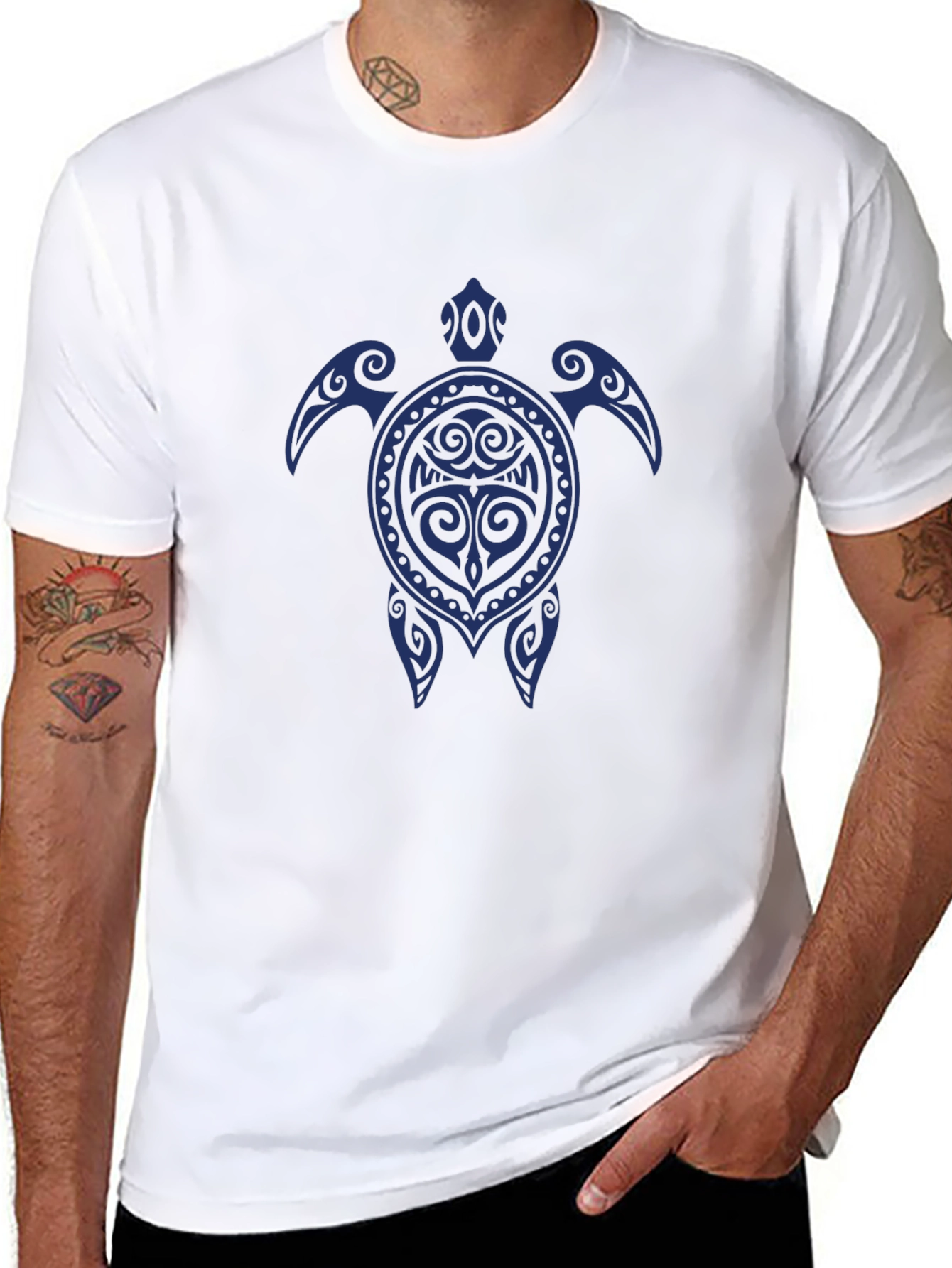 Tribal Turtle Graphic Tee - Soft Cotton Blend