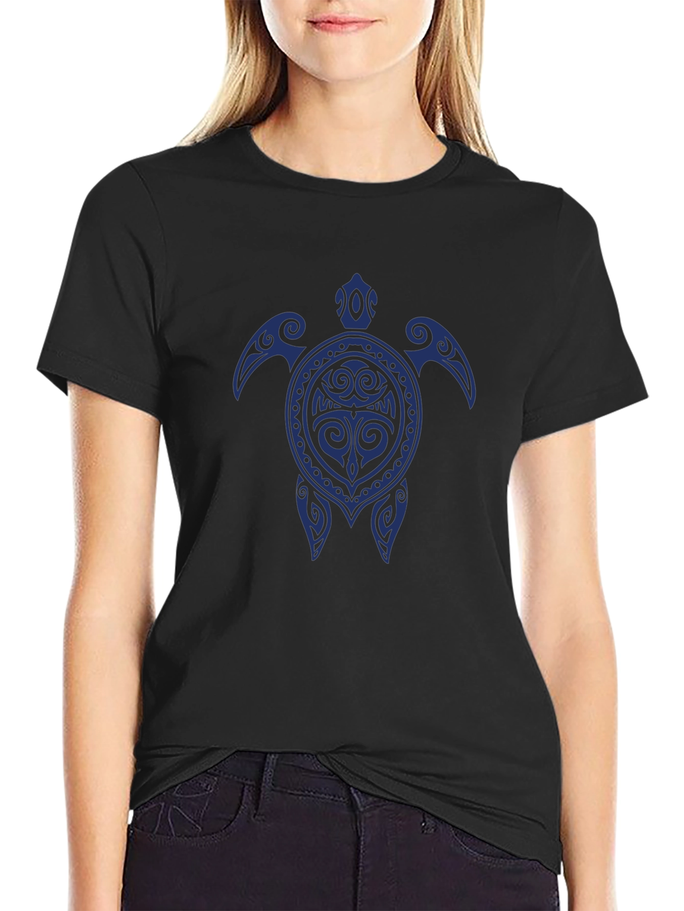 Tribal Turtle Graphic Tee - Soft Cotton Blend