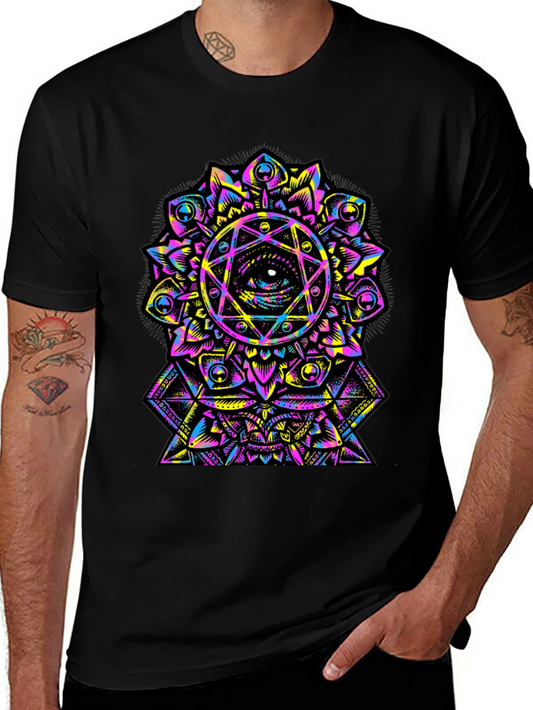 Eye Mandala Graphic T-Shirt - Black