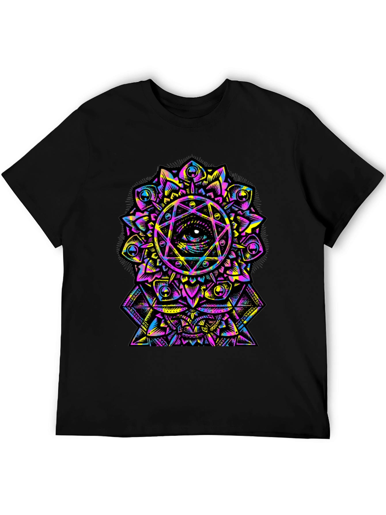 Eye Mandala Graphic T-Shirt - Black